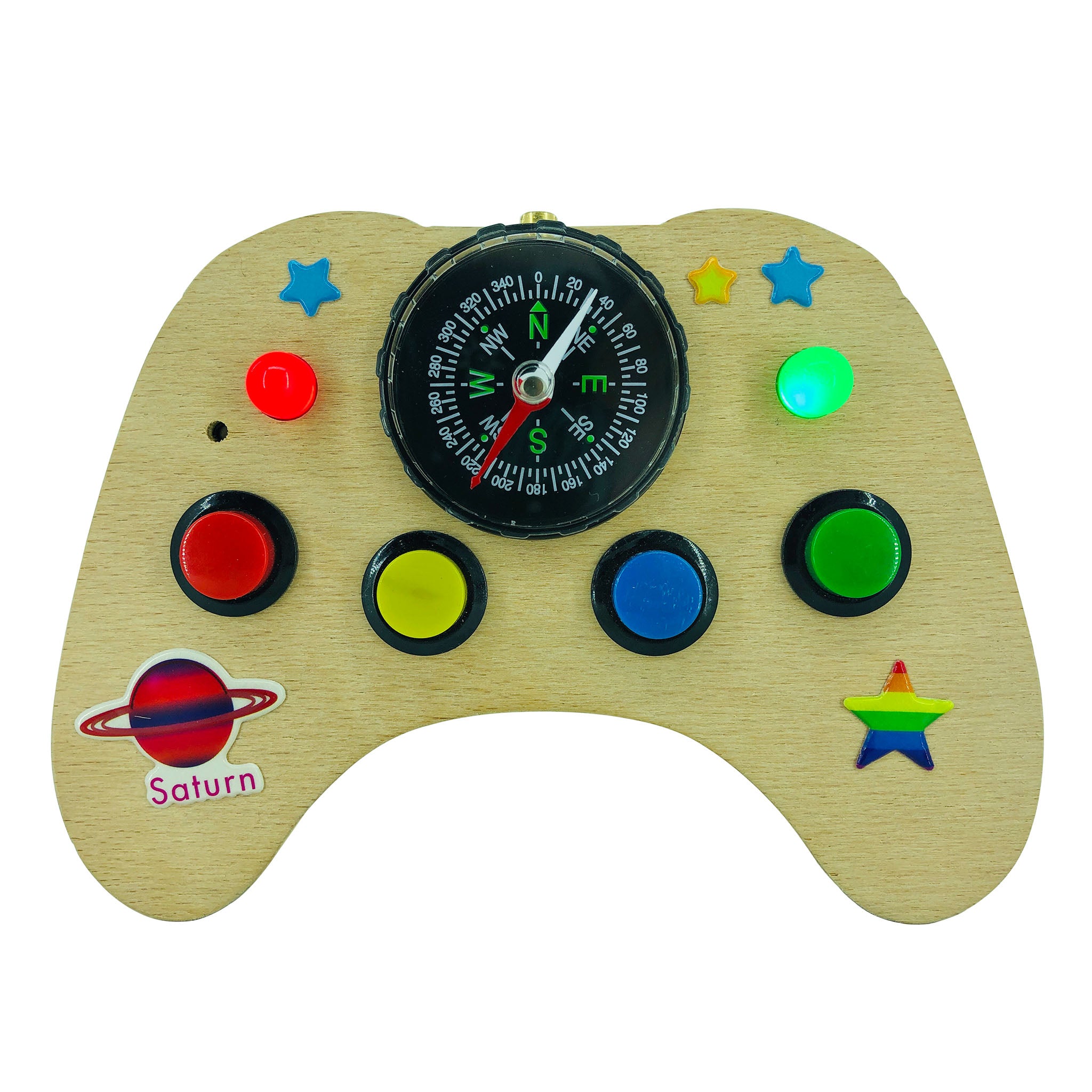 Handmade Baby Busy Board: Wooden Spaceship Controller Toy