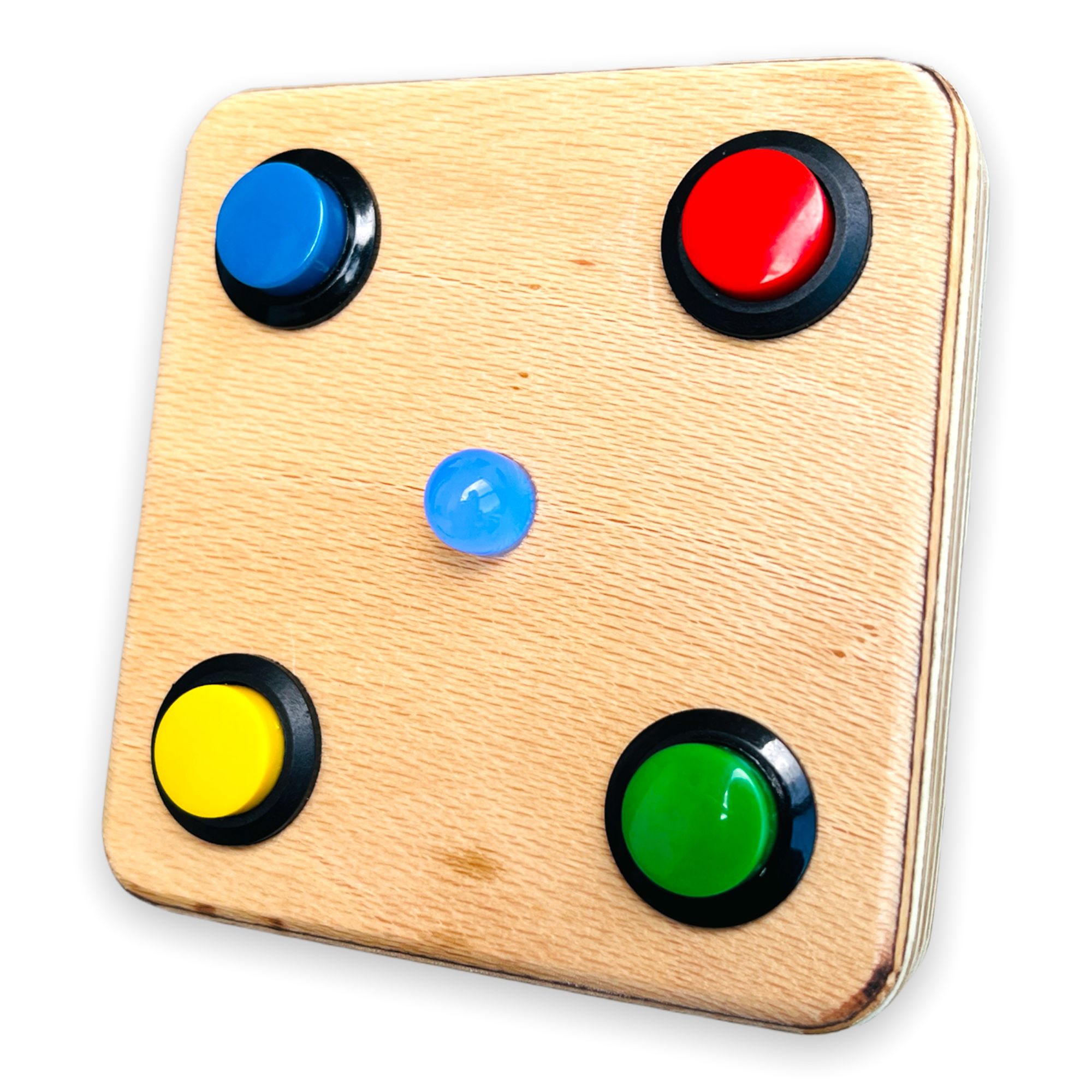 Montessori Baby Busy Board: 4-Button LED Color Teacher Toy