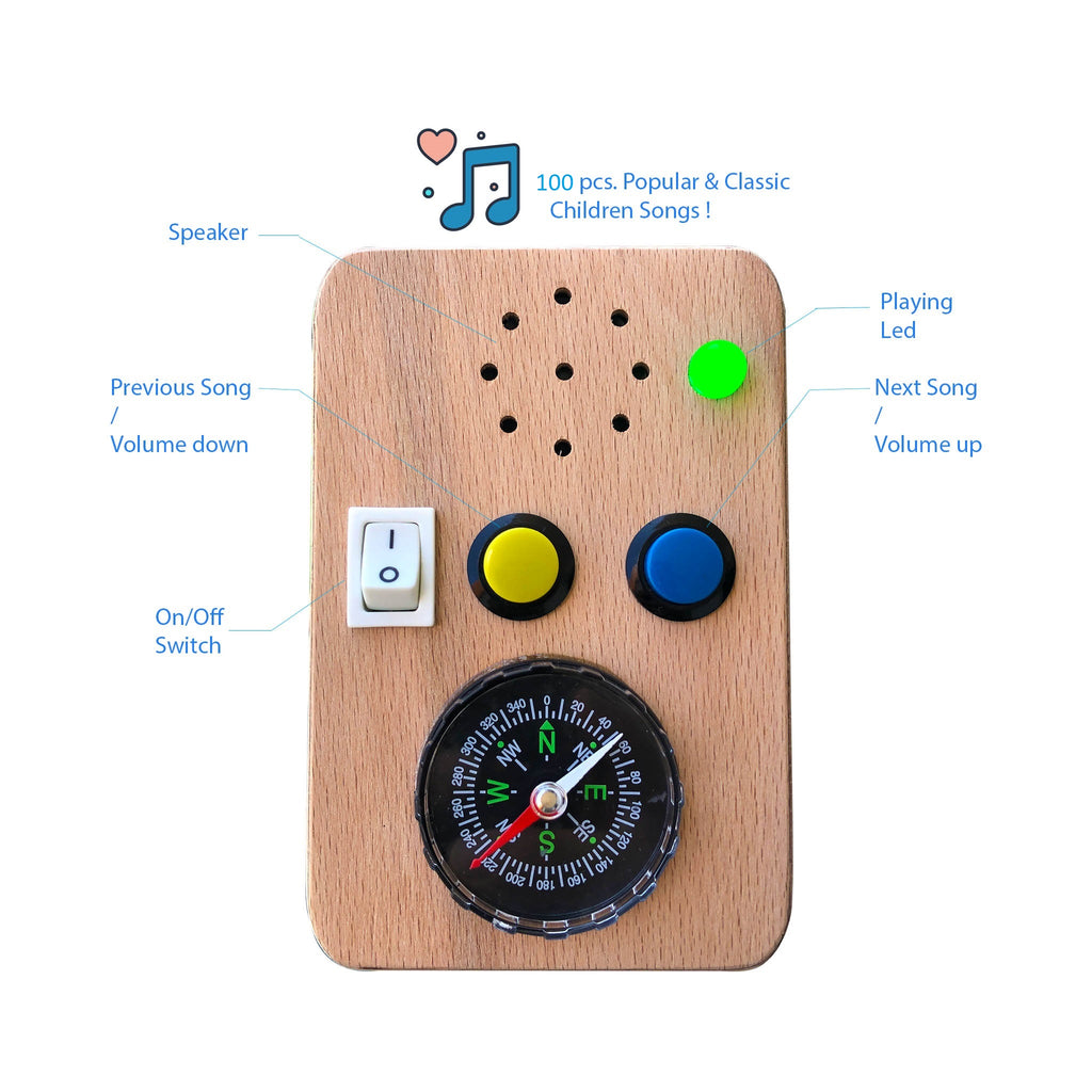 Handmade Wooden Jukebox: Toddler Music Player with 100 Kids Songs | Gift for Christmas