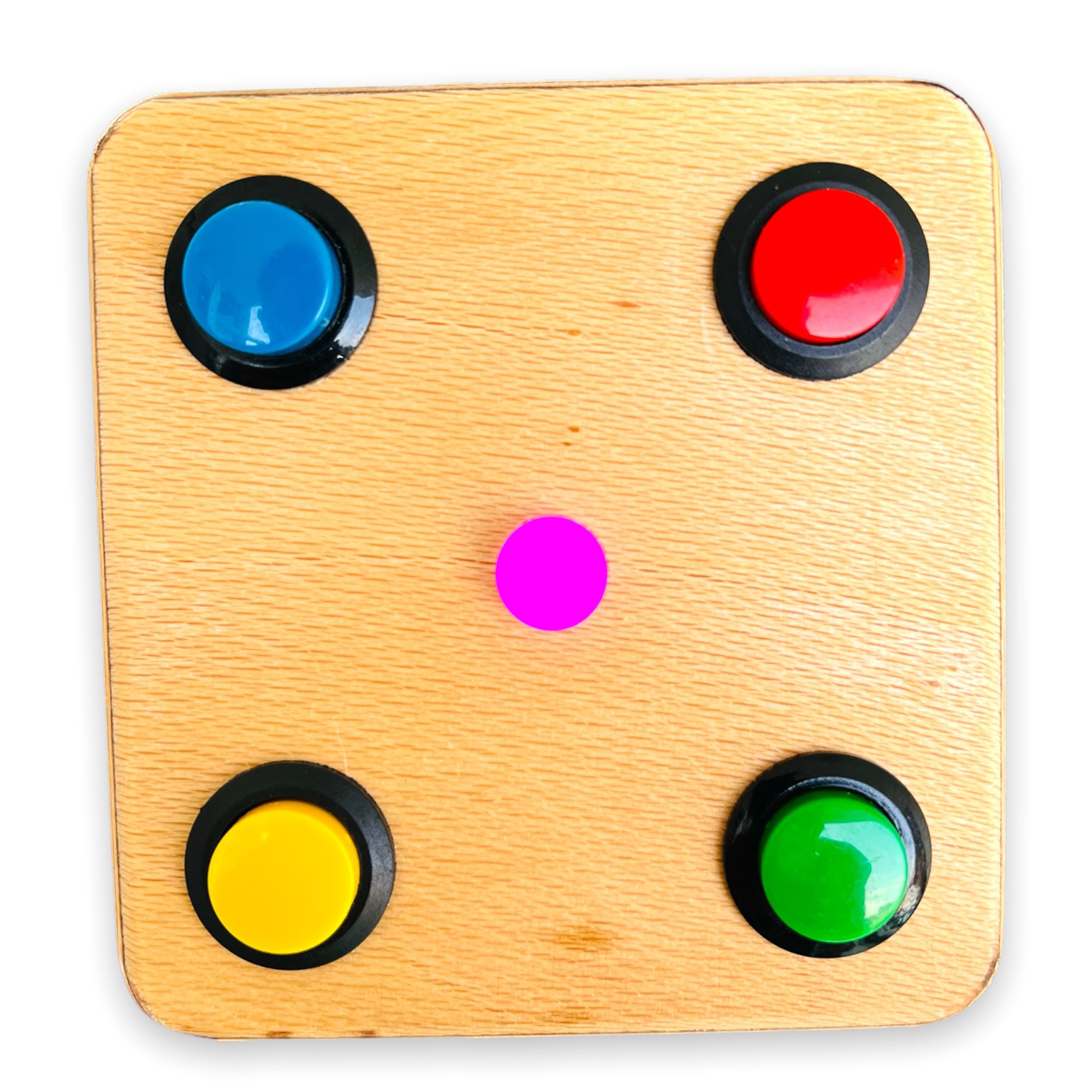 Montessori Baby Busy Board: 4-Button LED Color Teacher Toy