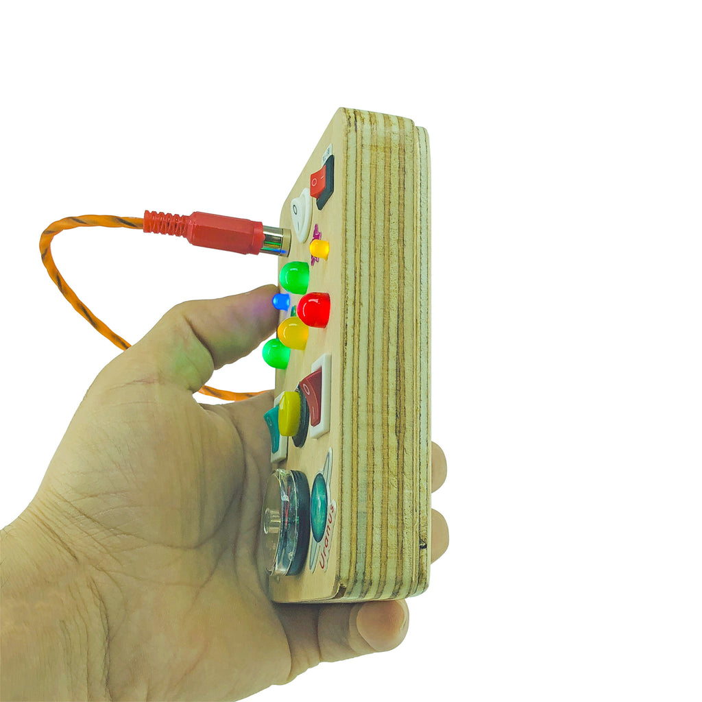 Montessori Busy Board: LED Light Toy, Compass, Sensory Activity
