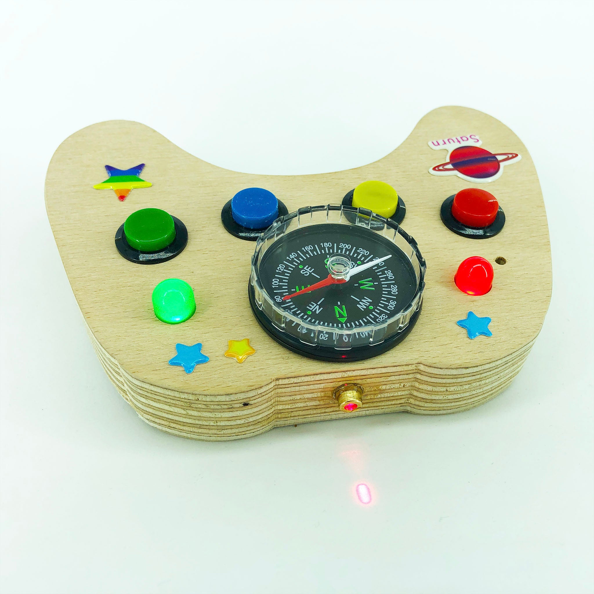 Handmade Baby Busy Board: Wooden Spaceship Controller Toy