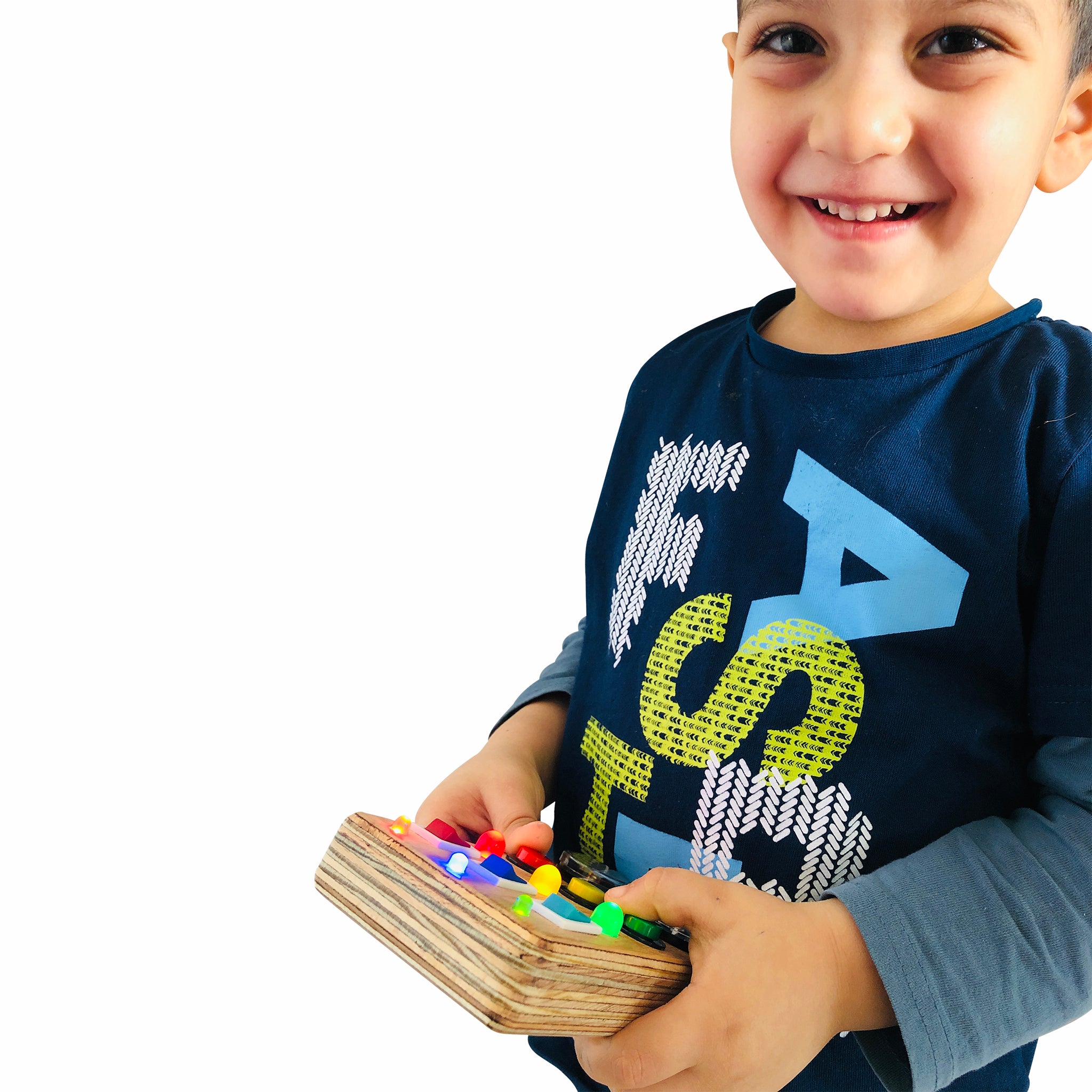 Montessori Busy Board: Toddler Sensory Toy with LED Lights & Compass