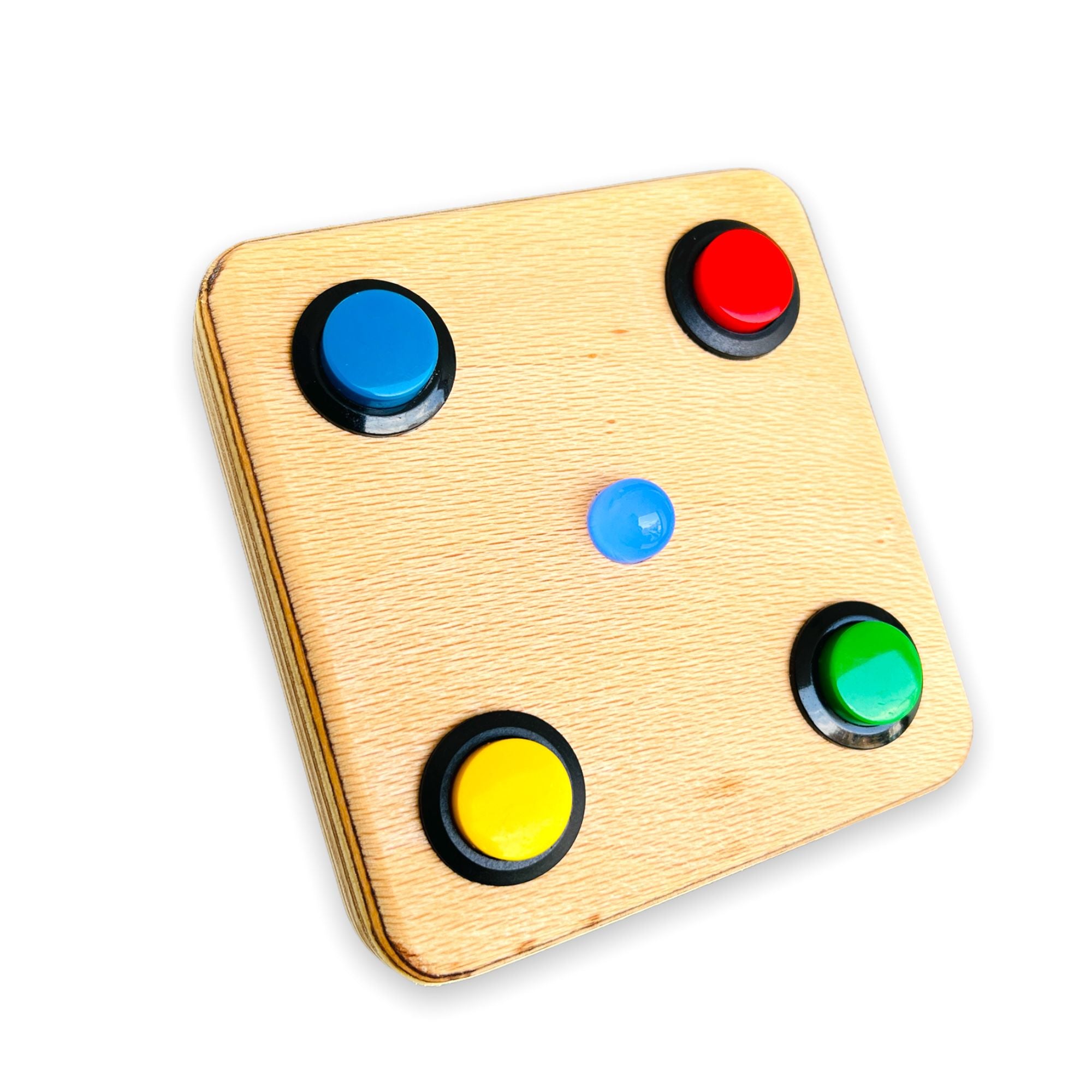 Montessori Baby Busy Board: 4-Button LED Color Teacher Toy