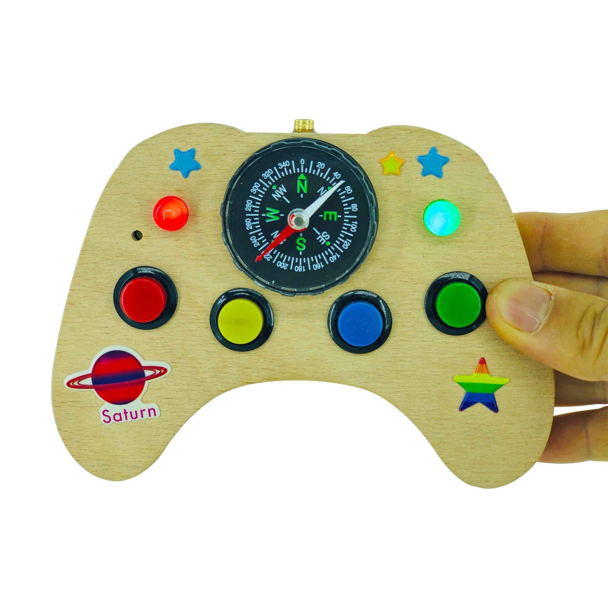 Handmade Baby Busy Board: Wooden Spaceship Controller Toy