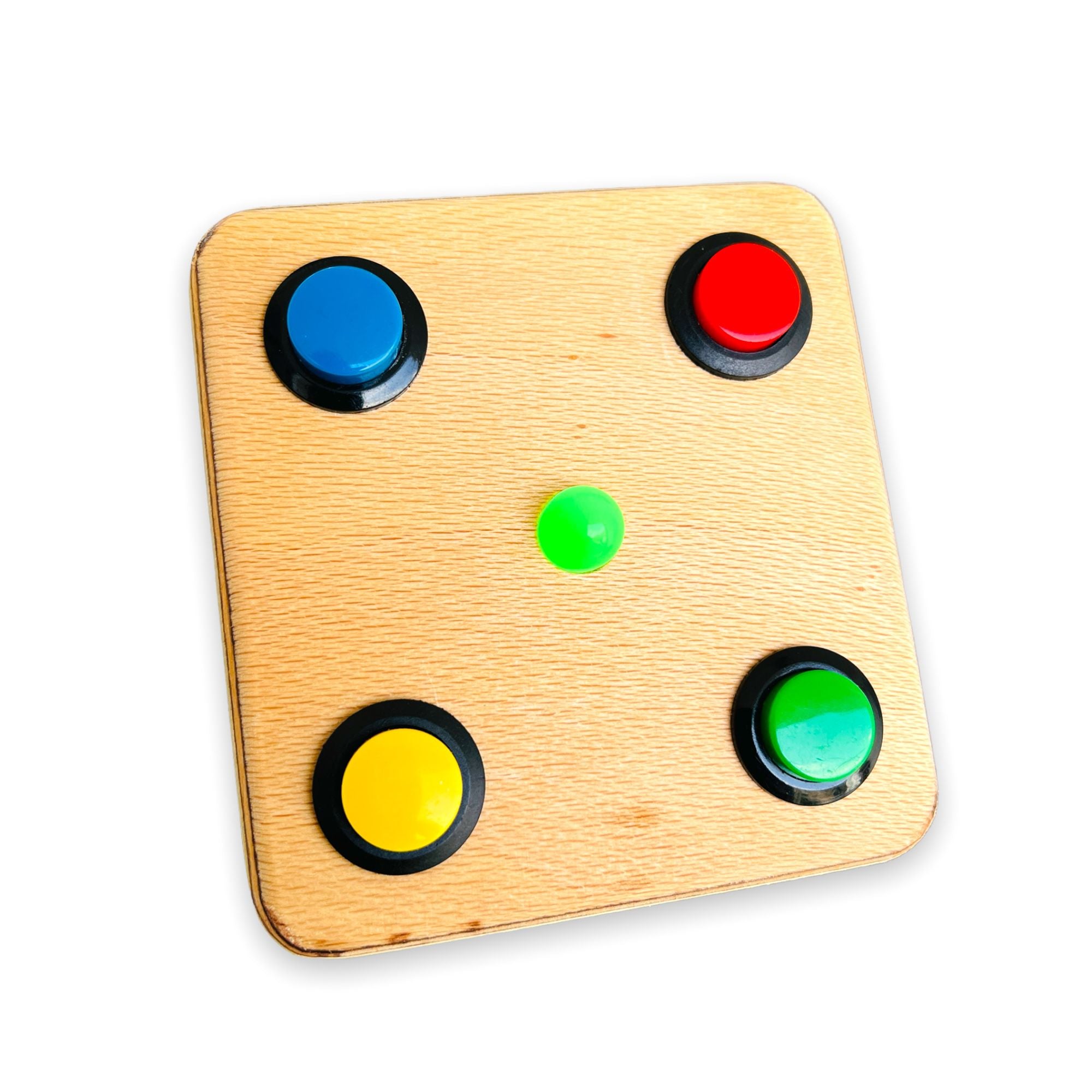 Montessori Baby Busy Board: 4-Button LED Color Teacher Toy