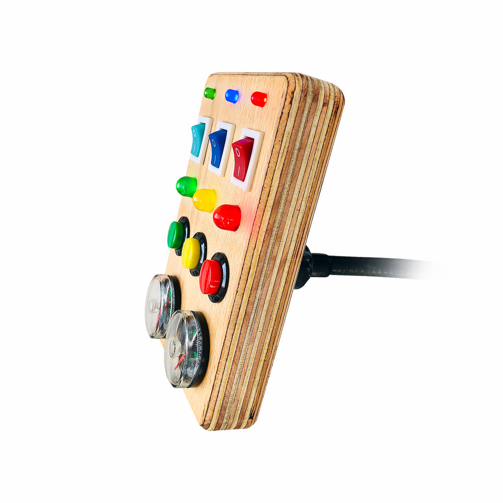 Montessori Busy Board: Toddler Sensory Toy with LED Lights & Compass