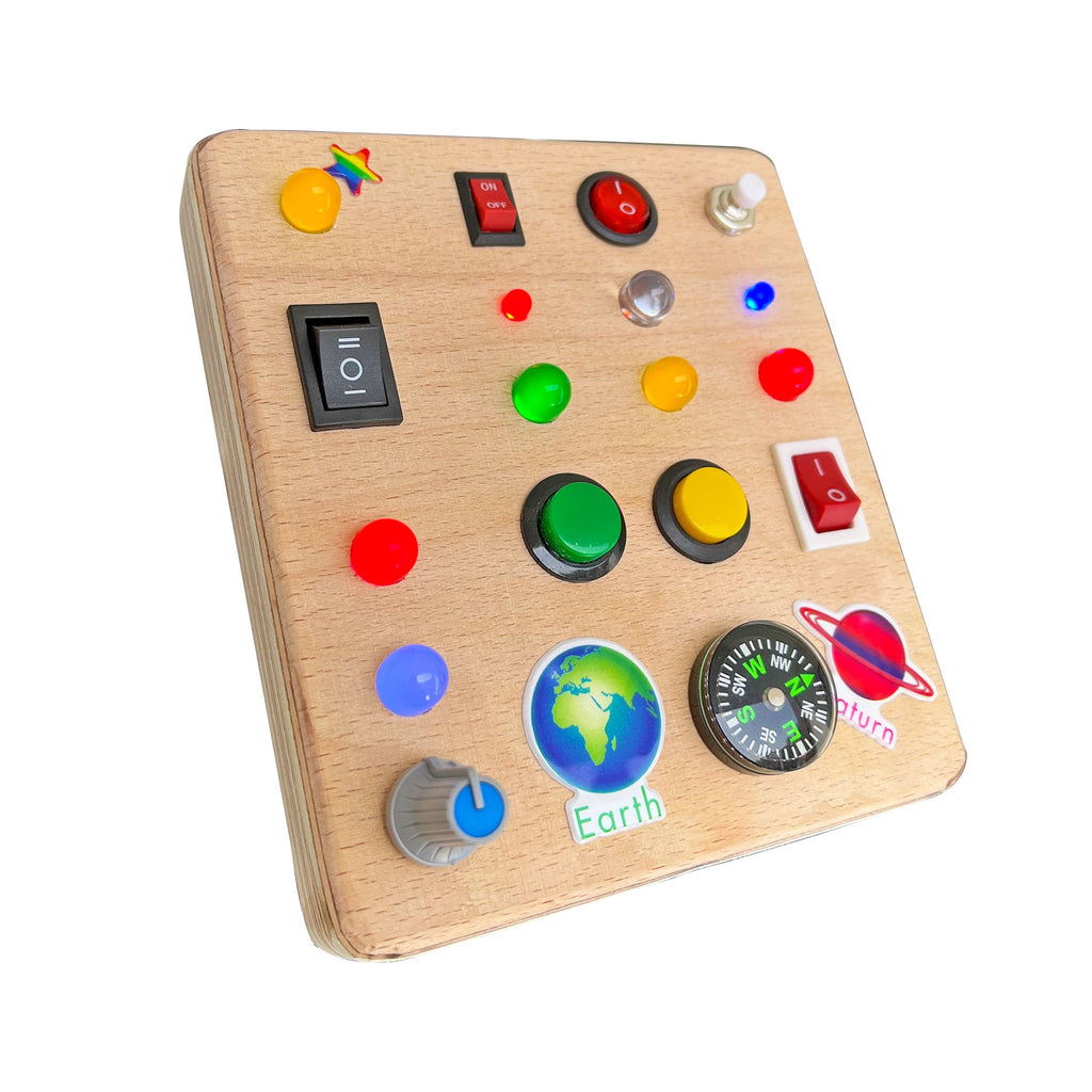 The Square Handmade Wooden Montessori Busy Board