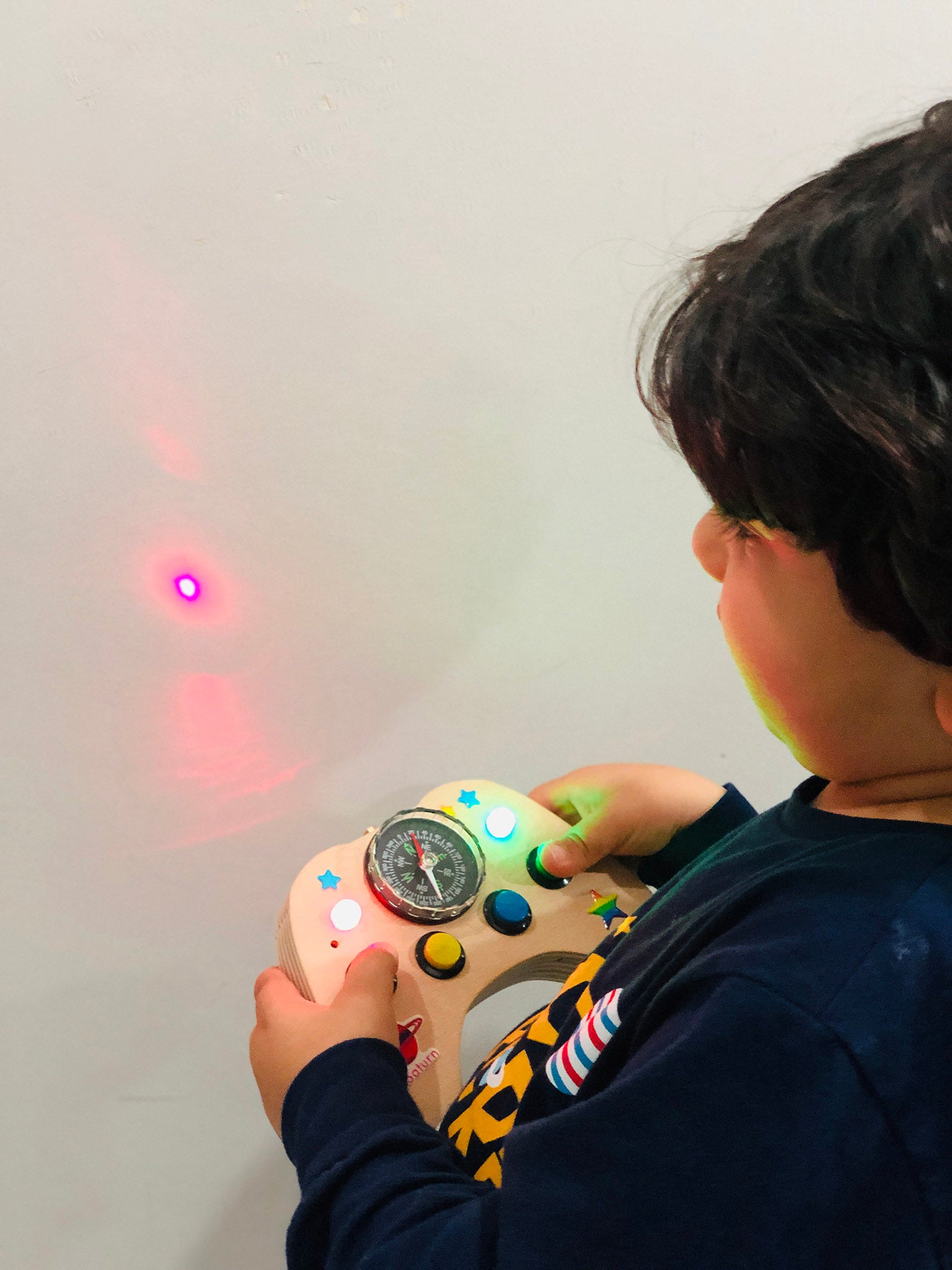 Handmade Baby Busy Board: Wooden Spaceship Controller Toy