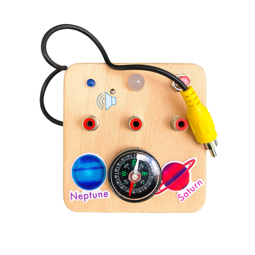 Montessori Baby Busy Board: LED Light Sensory Toy, Compass