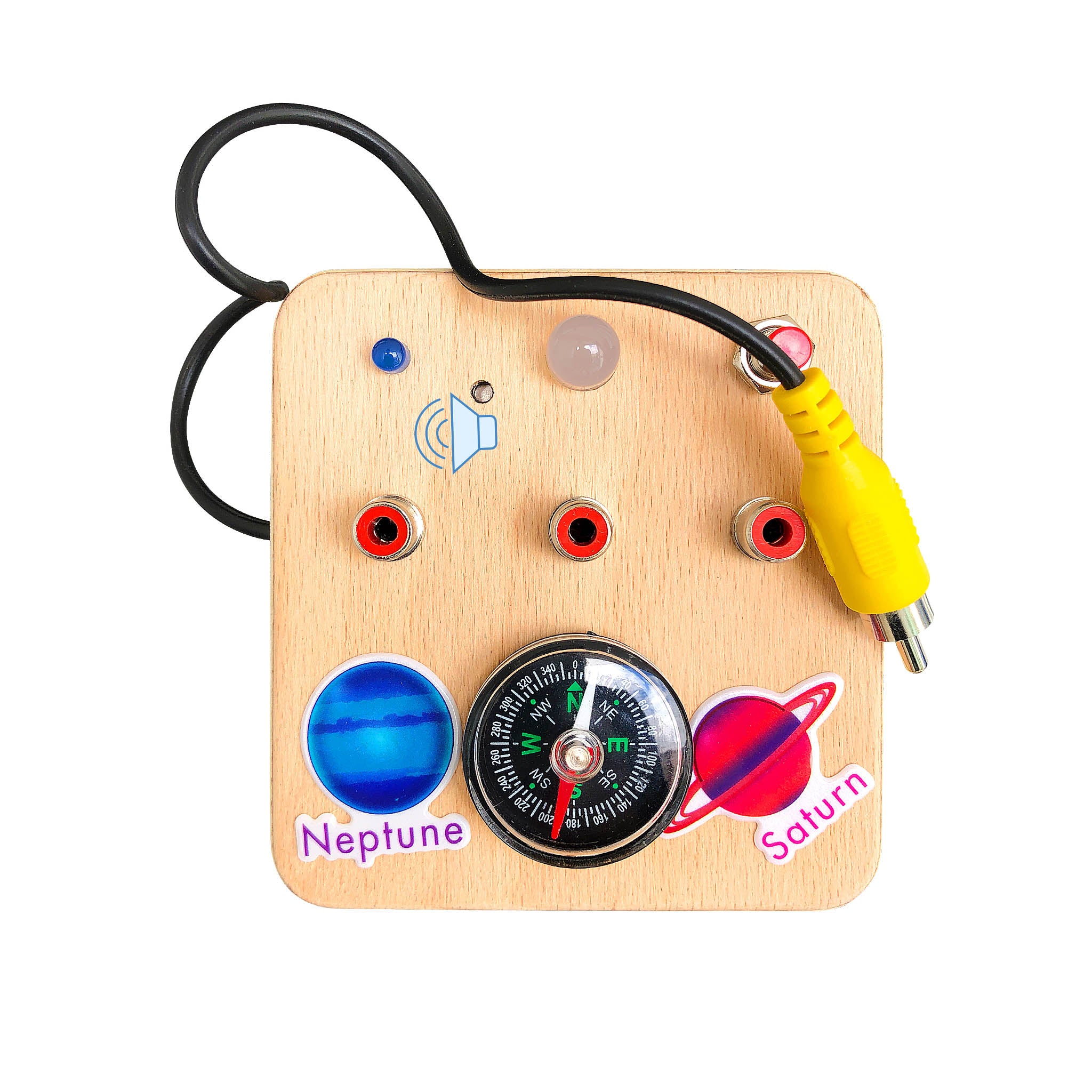 Montessori Baby Busy Board: LED Light Sensory Toy, Compass