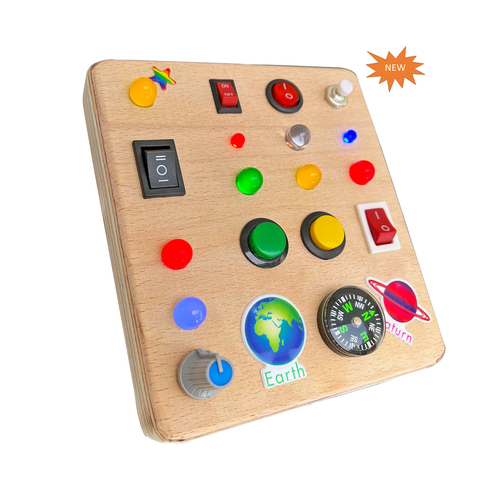 The Square Handmade Wooden Montessori Busy Board
