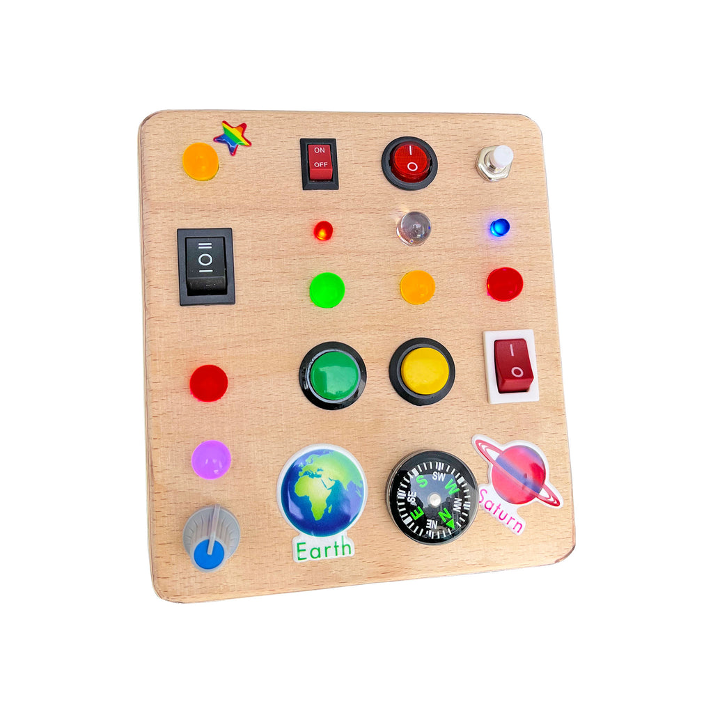 The Square Handmade Wooden Montessori Busy Board