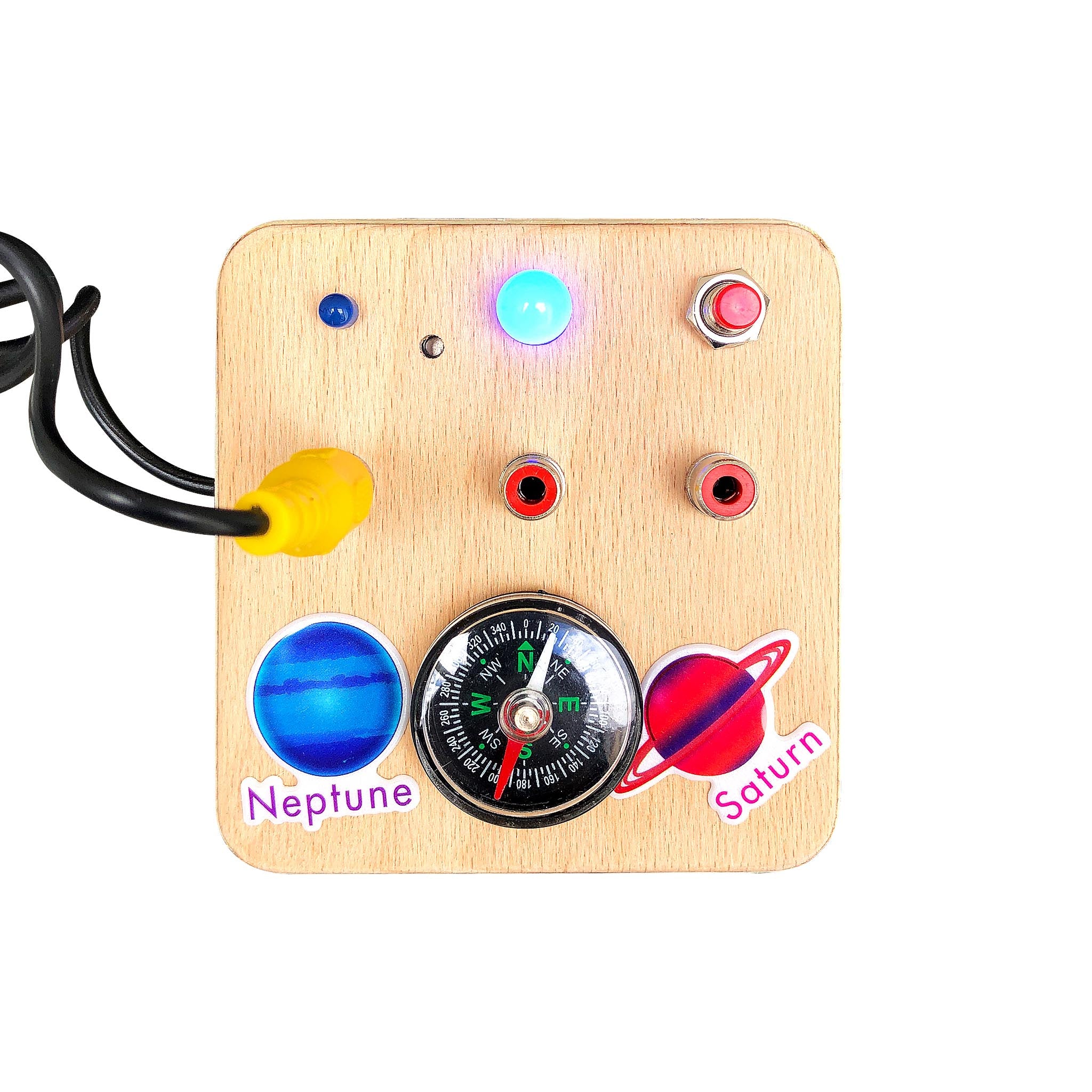 Montessori Baby Busy Board: LED Light Sensory Toy, Compass