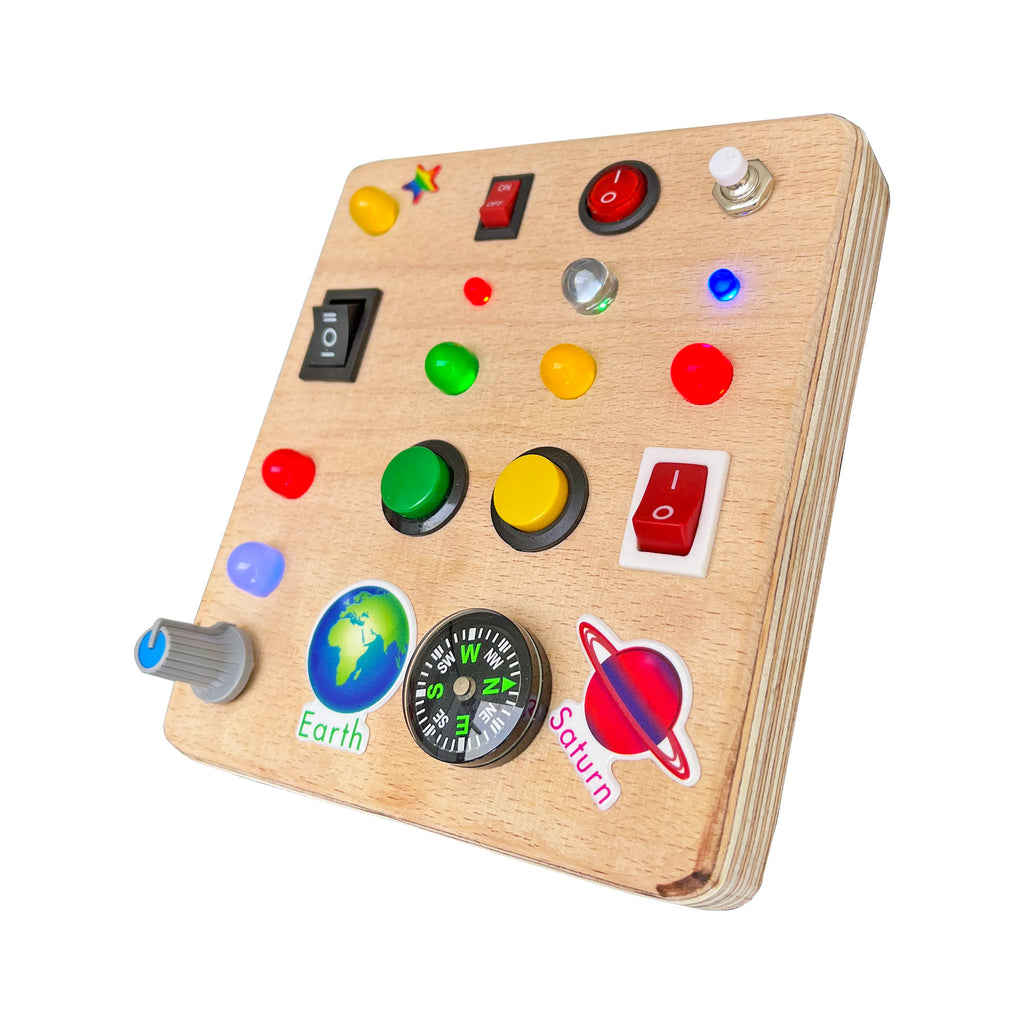 The Square Handmade Wooden Montessori Busy Board