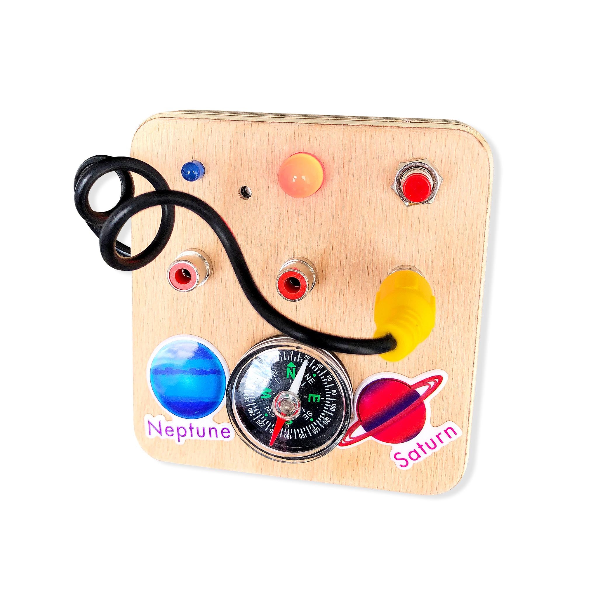 Montessori Baby Busy Board: LED Light Sensory Toy, Compass
