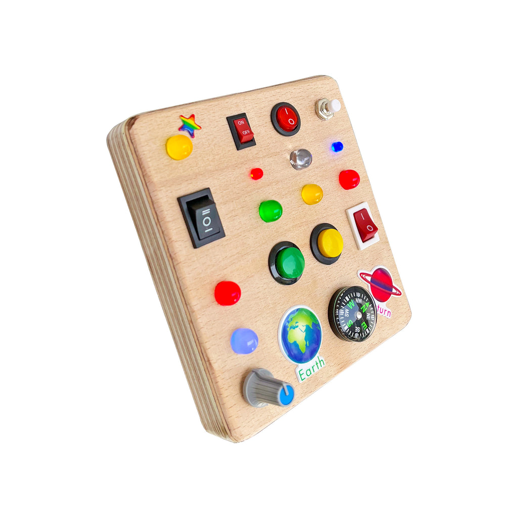 The Square Handmade Wooden Montessori Busy Board