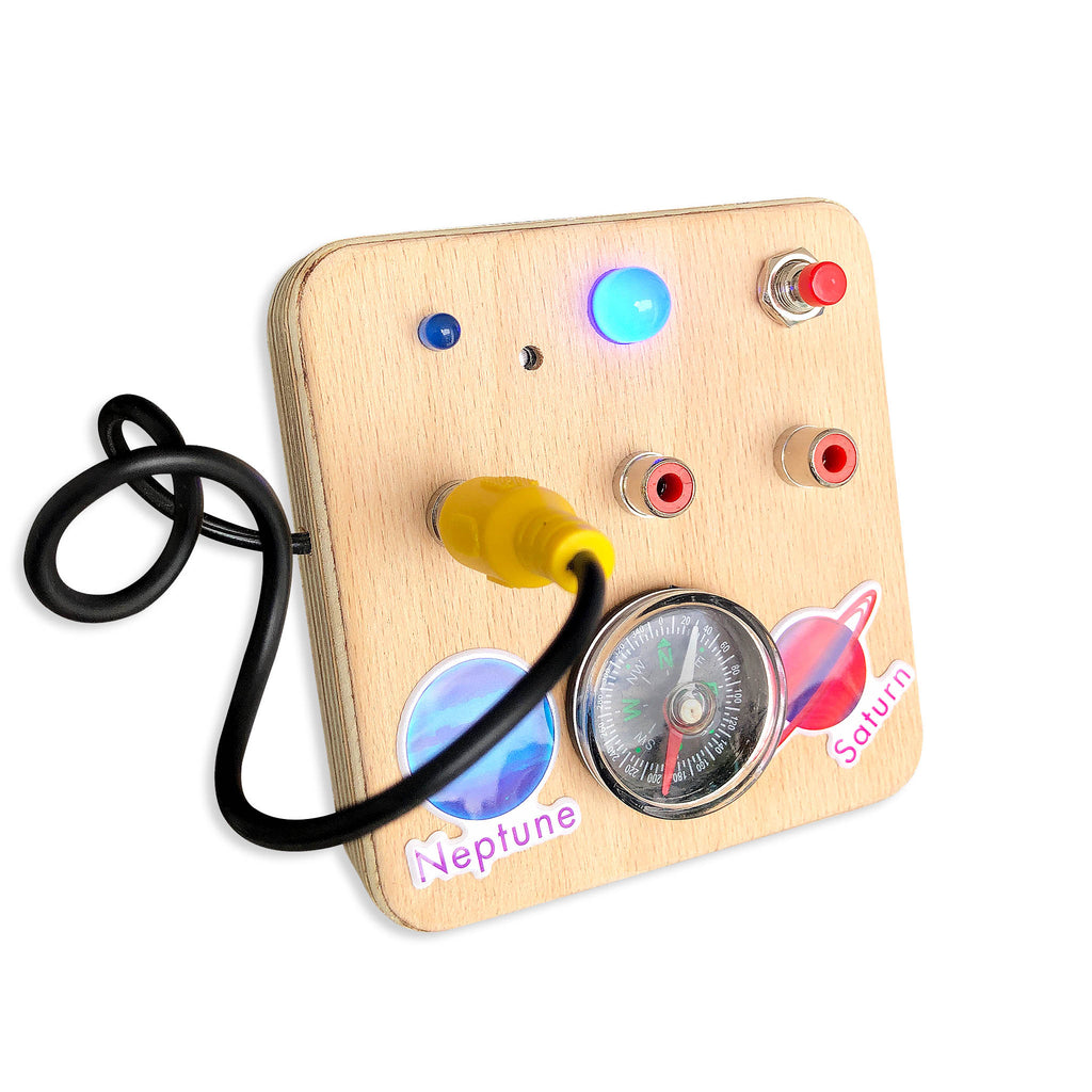 Montessori Baby Busy Board: LED Light Sensory Toy, Compass