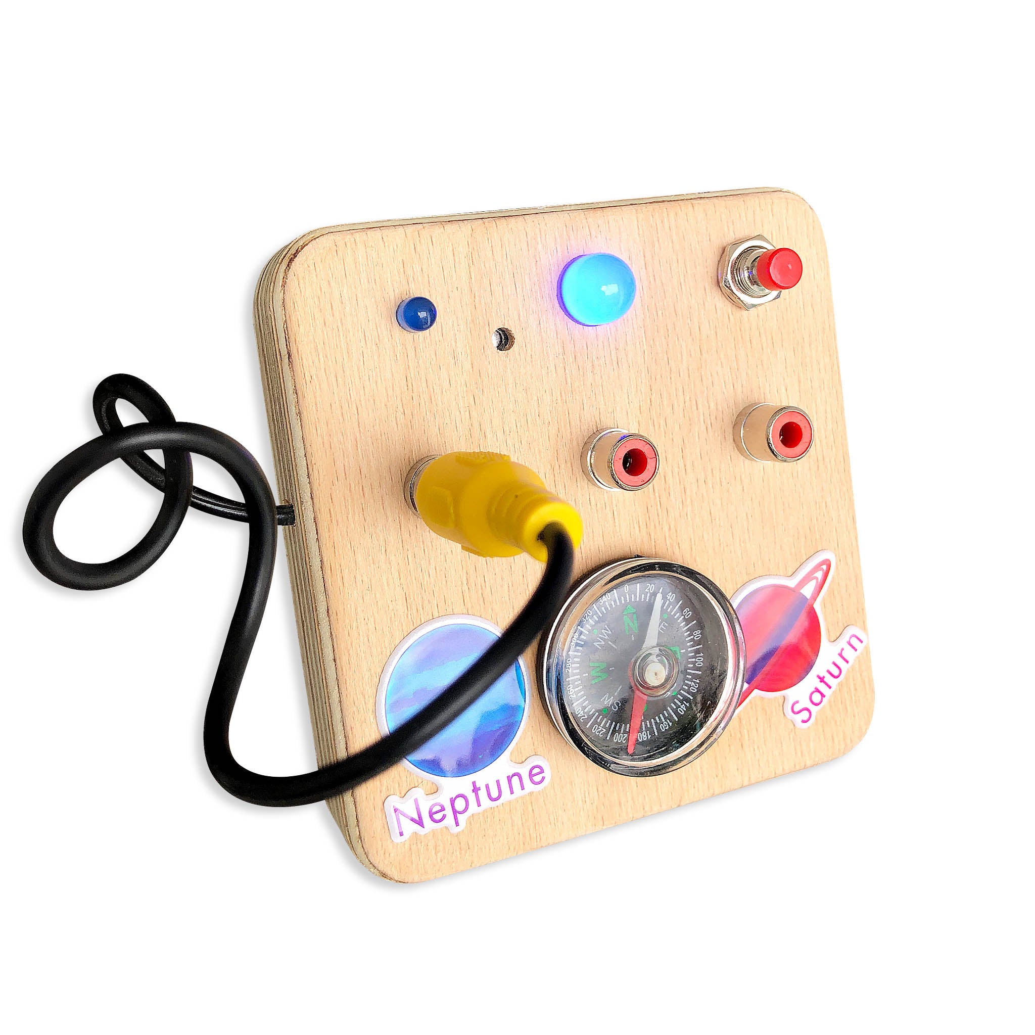 Montessori Baby Busy Board: LED Light Sensory Toy, Compass
