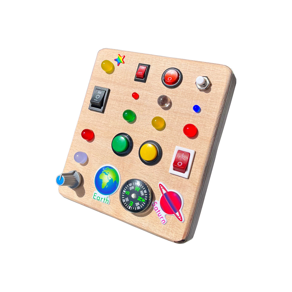 The Square Handmade Wooden Montessori Busy Board