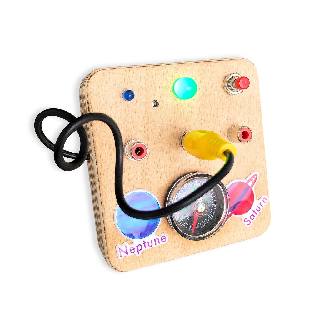 Montessori Baby Busy Board: LED Light Sensory Toy, Compass