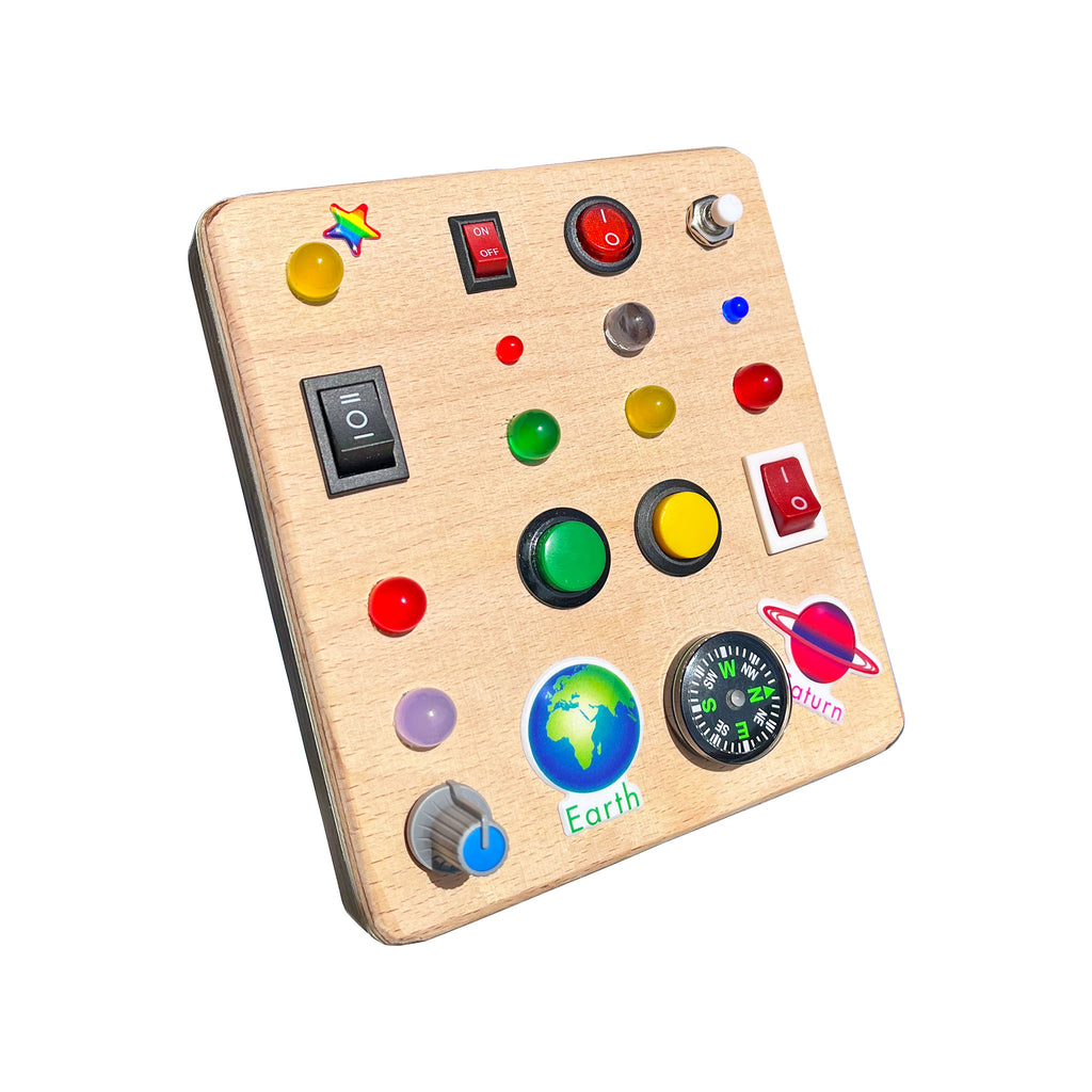 The Square Handmade Wooden Montessori Busy Board