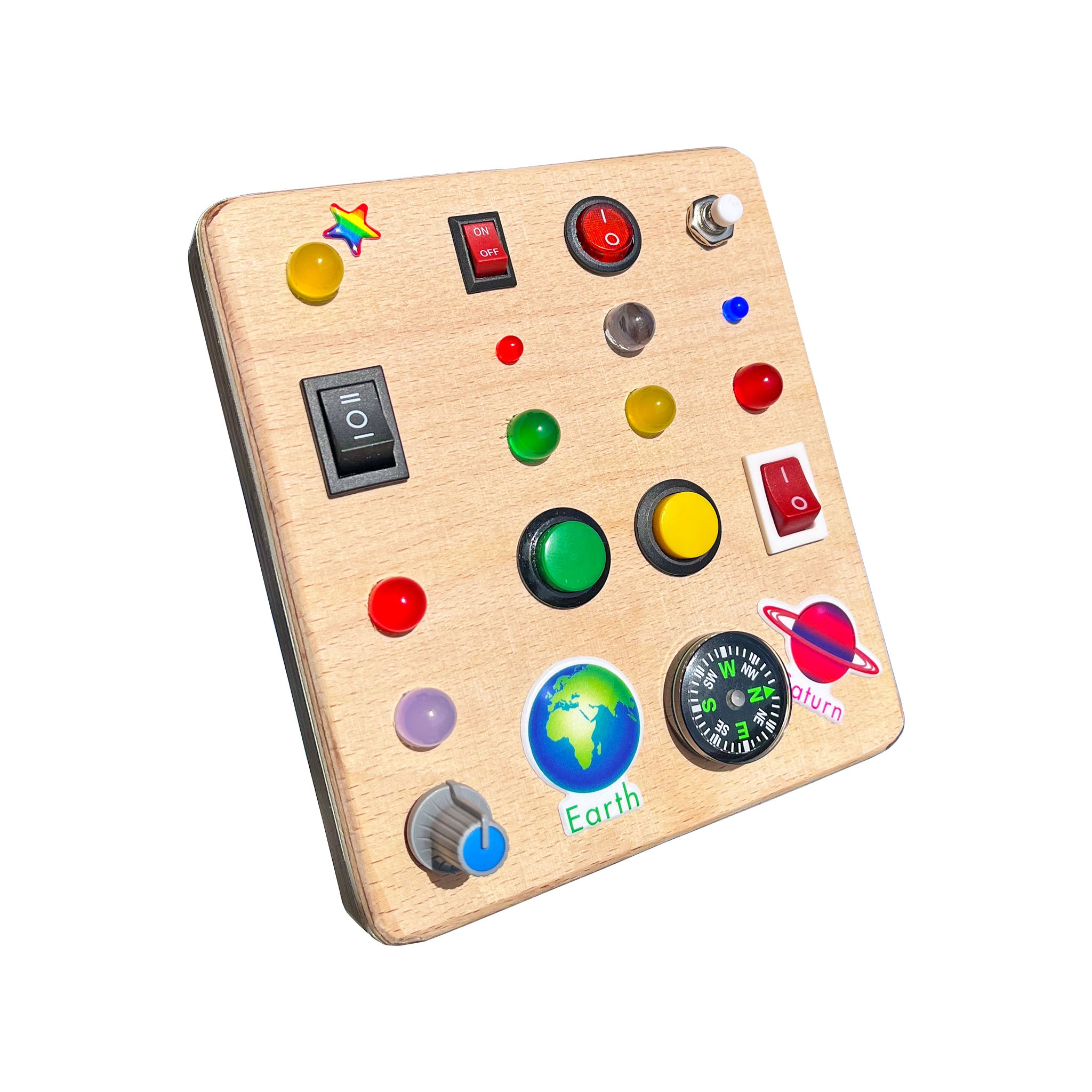 The Square Handmade Wooden Montessori Busy Board