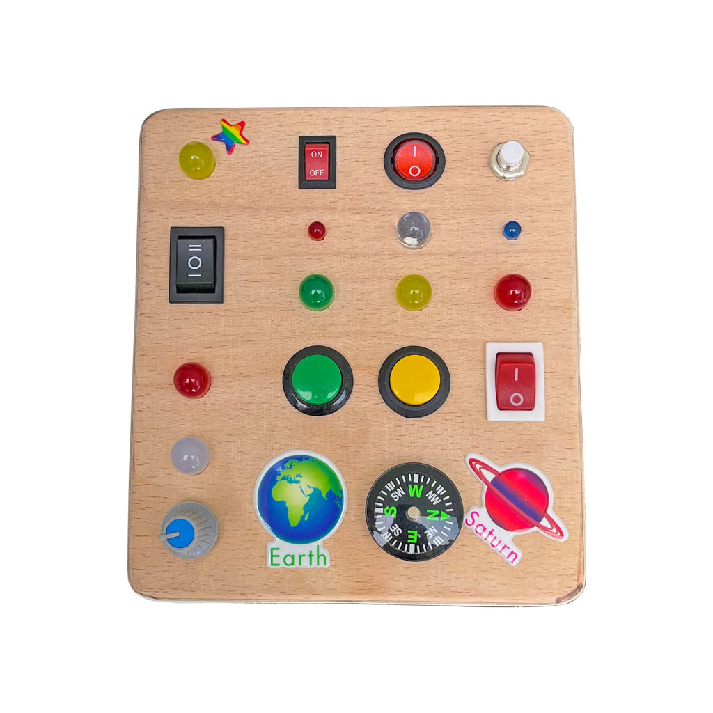 The Square Handmade Wooden Montessori Busy Board