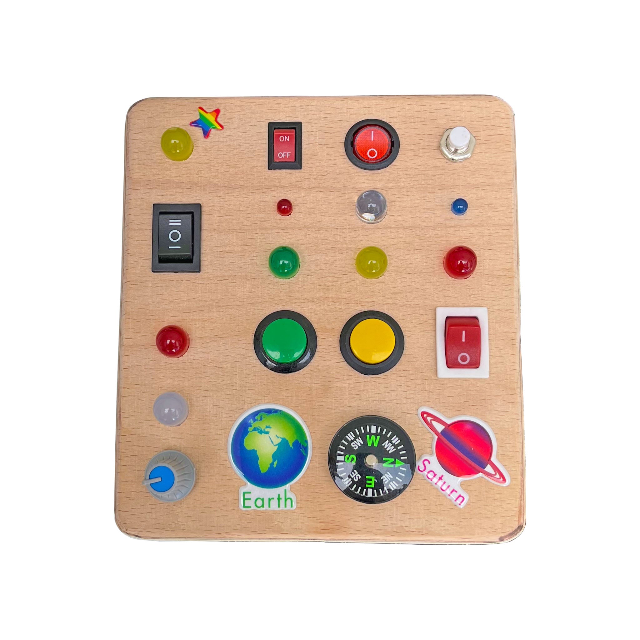 The Square Handmade Wooden Montessori Busy Board