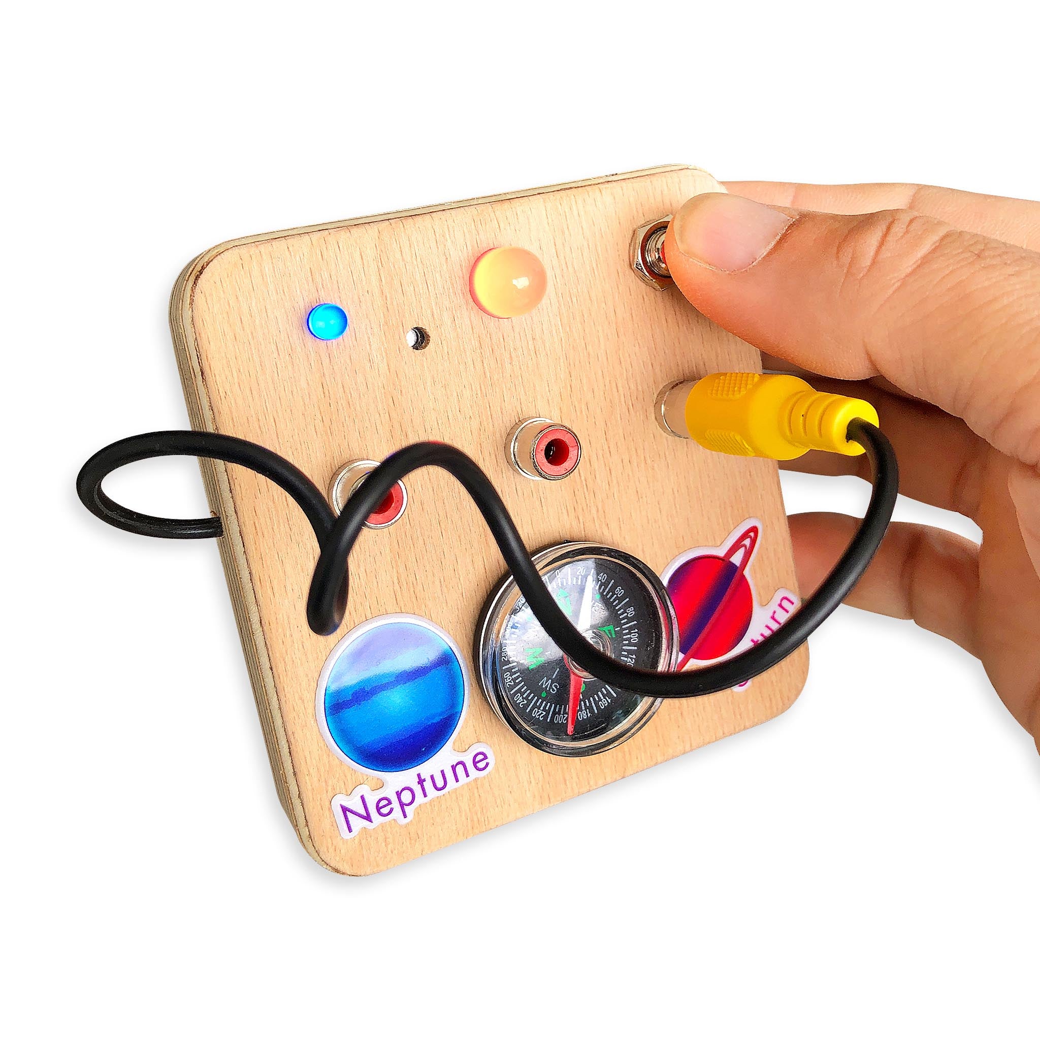 Montessori Baby Busy Board: LED Light Sensory Toy, Compass