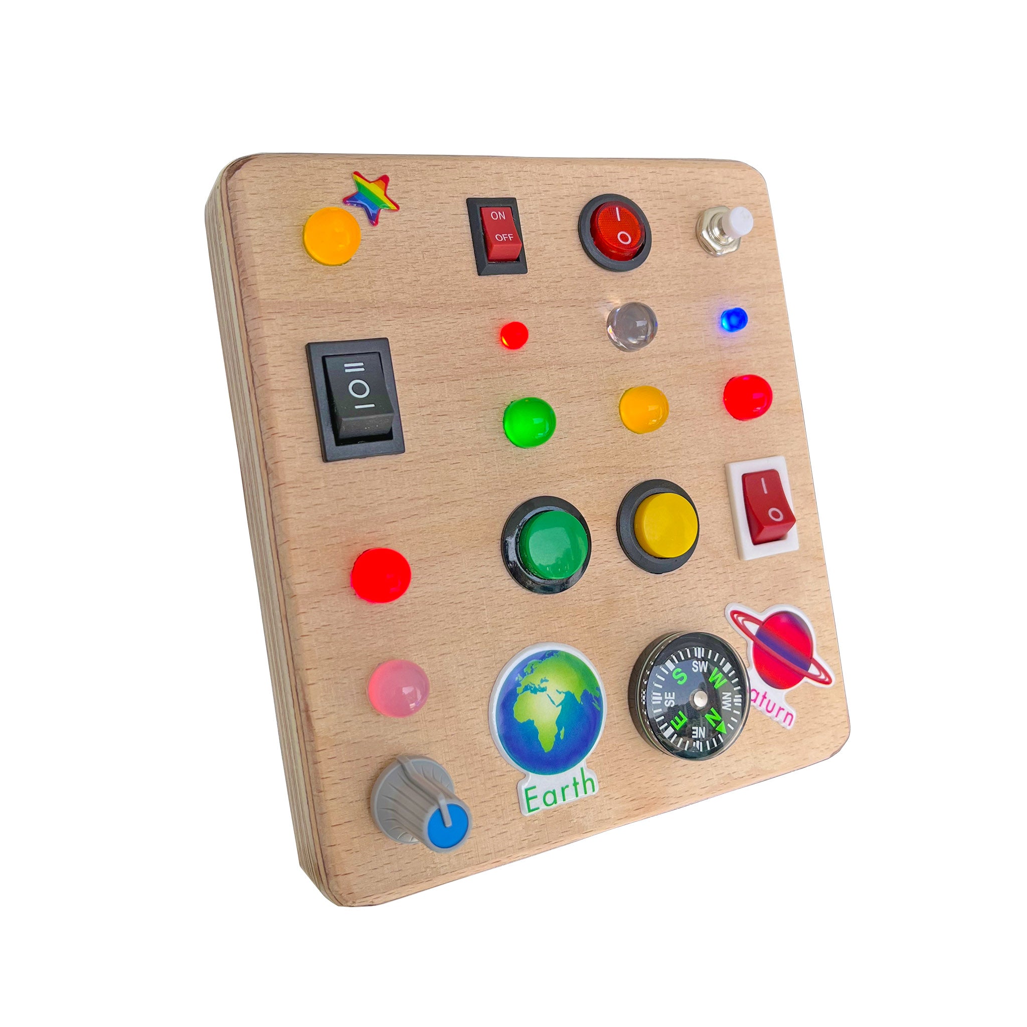 The Square Handmade Wooden Montessori Busy Board