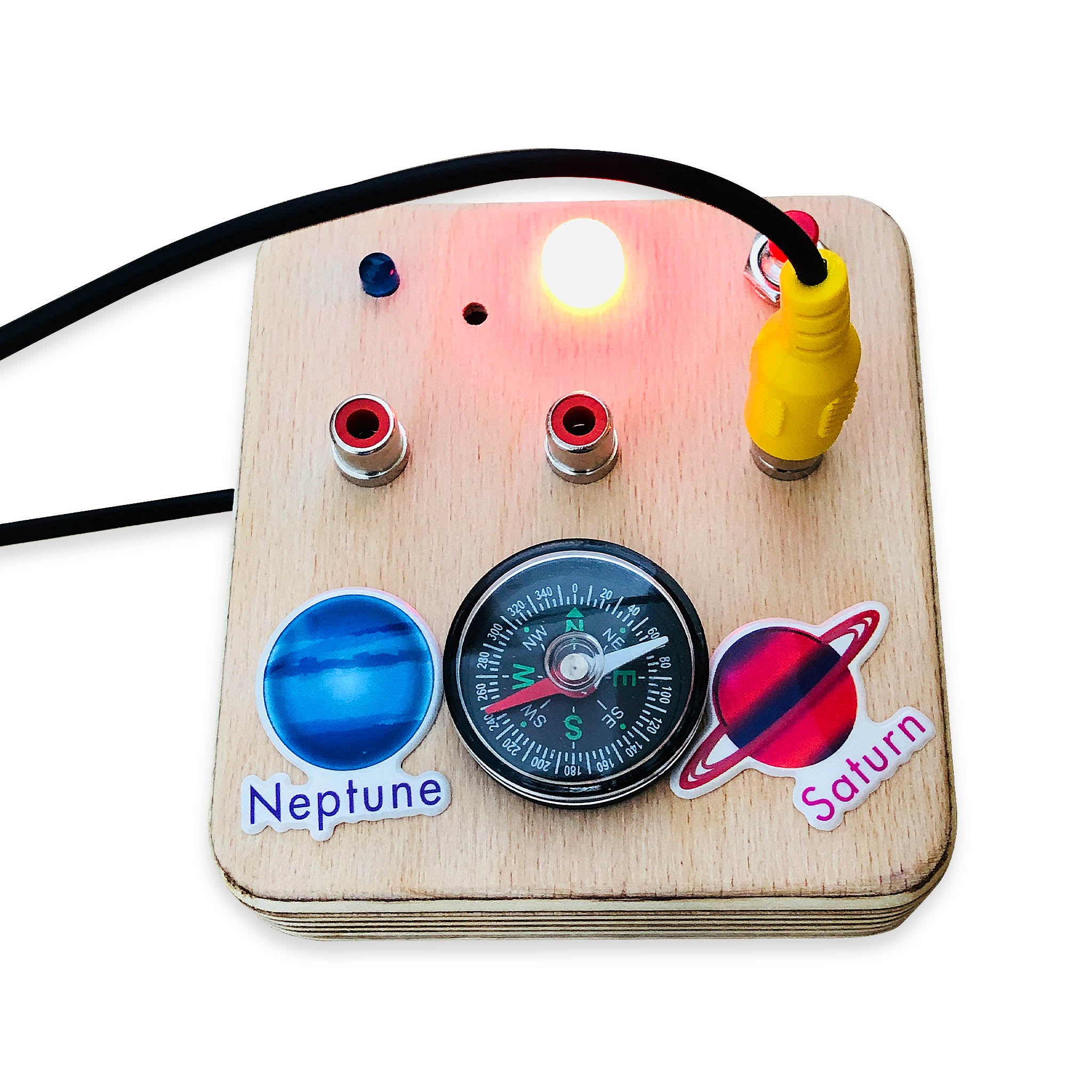 Montessori Baby Busy Board: LED Light Sensory Toy, Compass