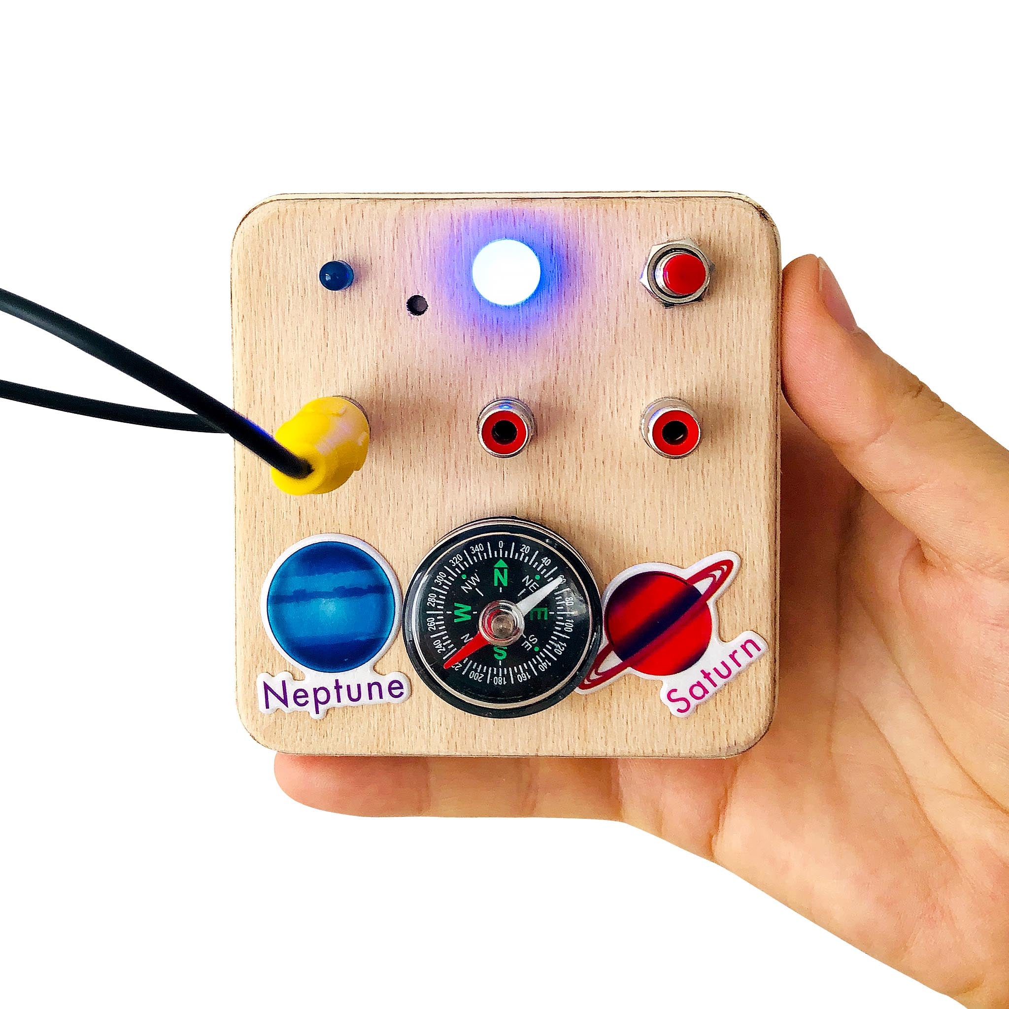 Montessori Baby Busy Board: LED Light Sensory Toy, Compass