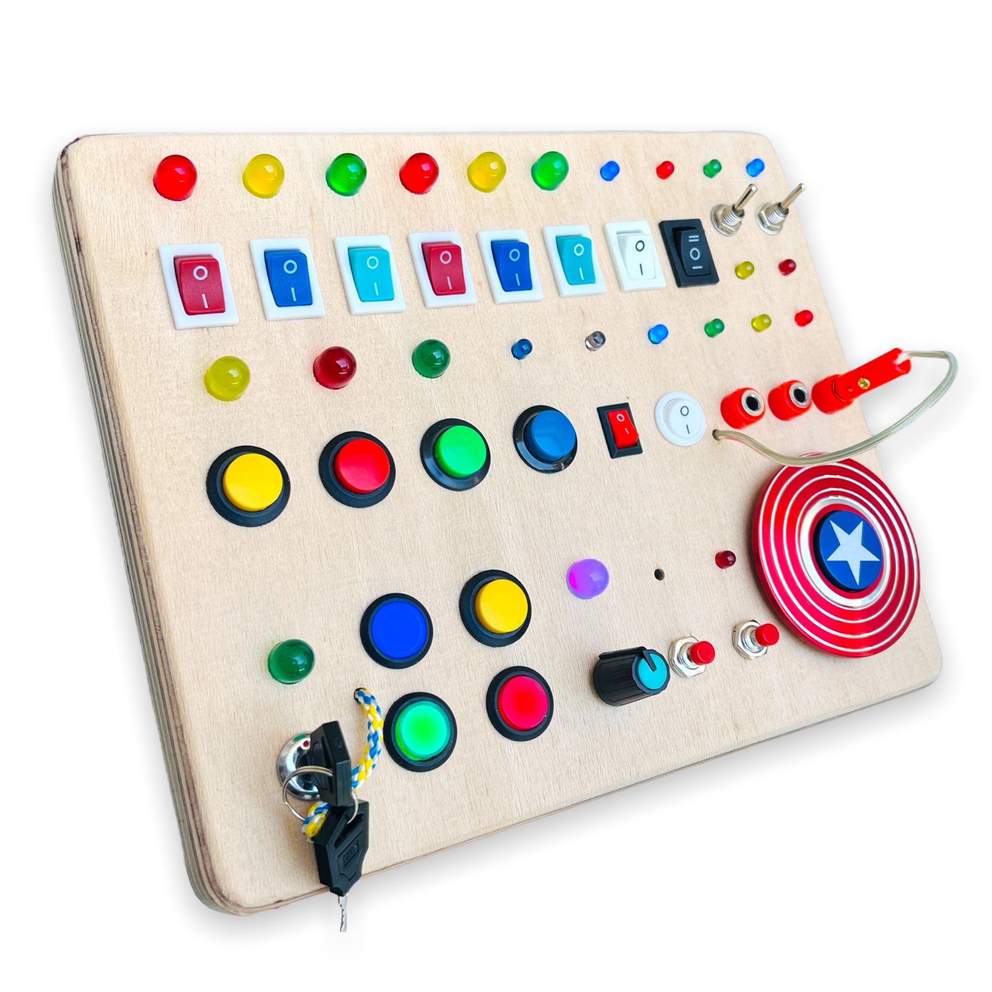 Timemachine Fidgetboard Handmade Montessori Busy Board for Button obsessed kids