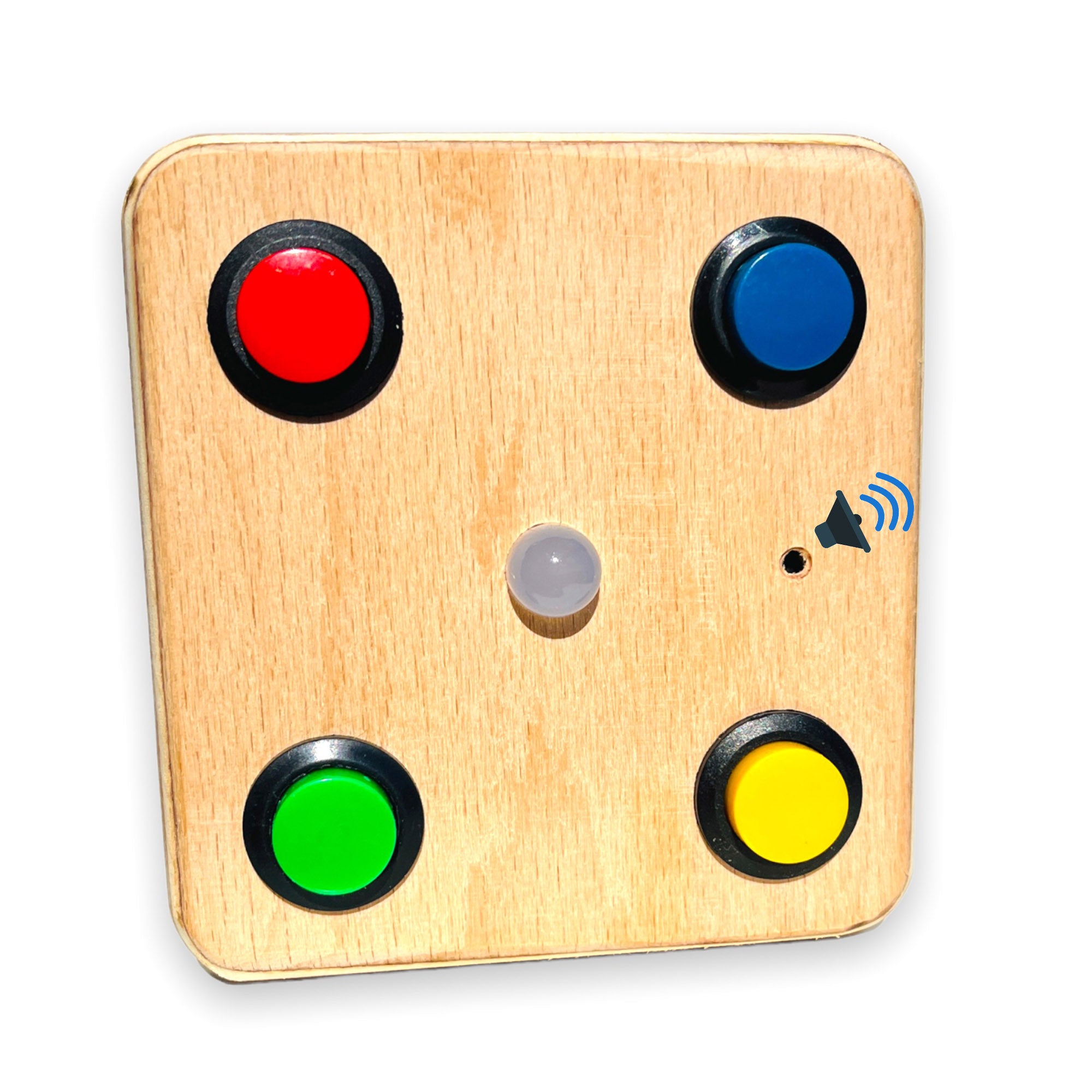 Montessori Baby Busy Board: 4-Button LED Color Teacher Toy