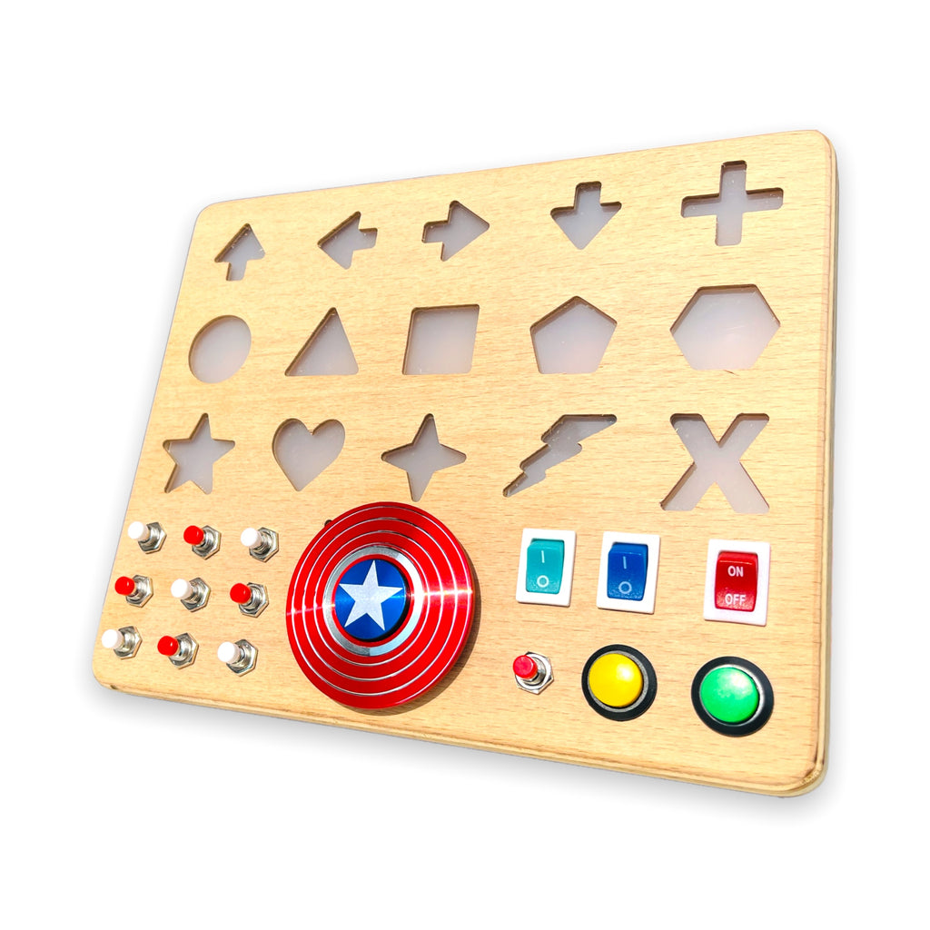 Handmade Toddler Craft Busyboard - Soft Light Button Switch Control Panel