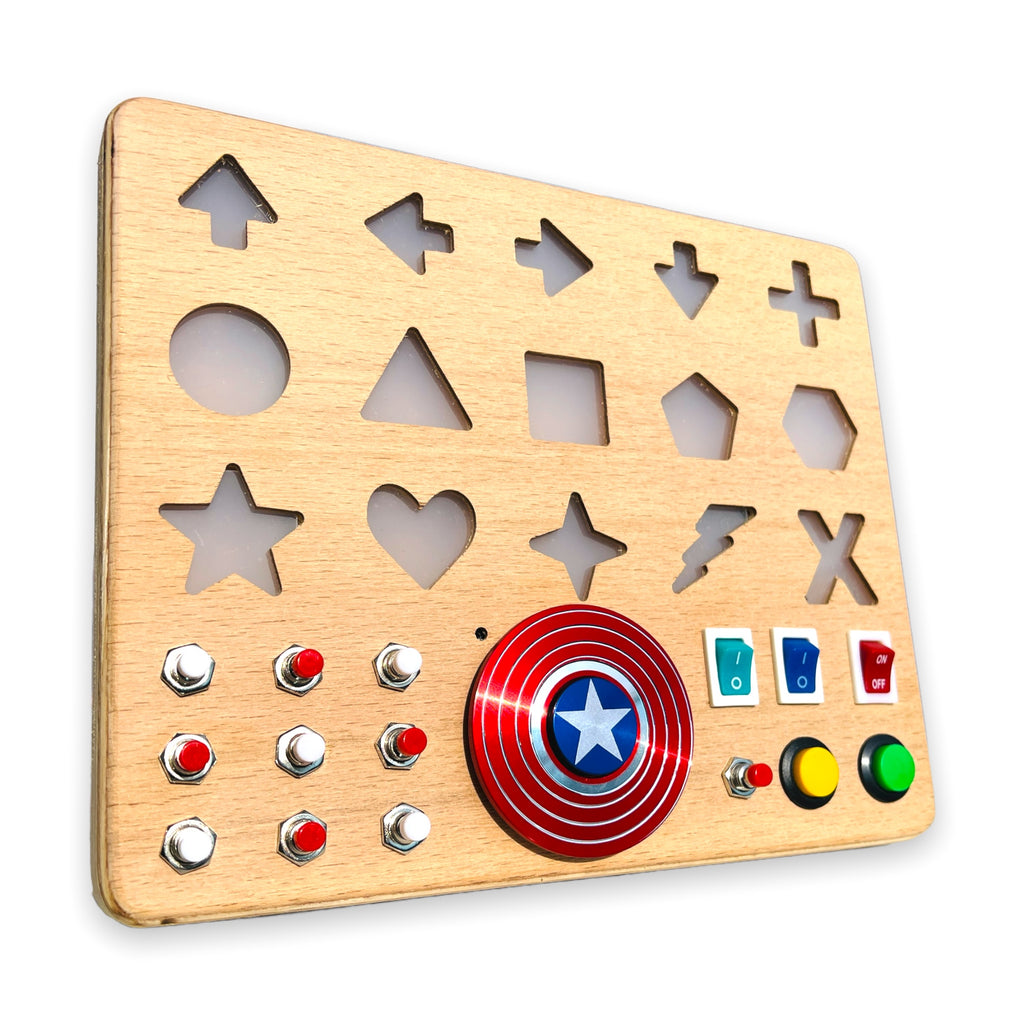 Handmade Toddler Craft Busyboard - Soft Light Button Switch Control Panel
