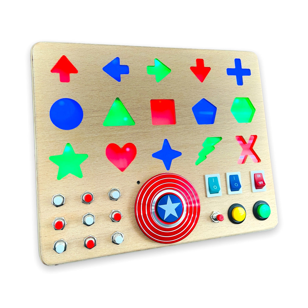 Handmade Toddler Craft Busyboard - Soft Light Button Switch Control Panel