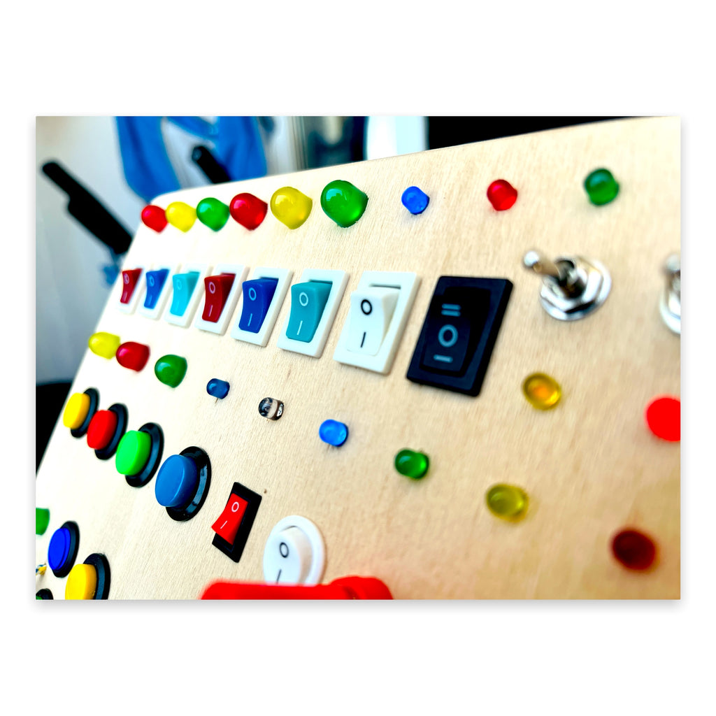 Timemachine Fidgetboard Handmade Montessori Busy Board for Button obsessed kids