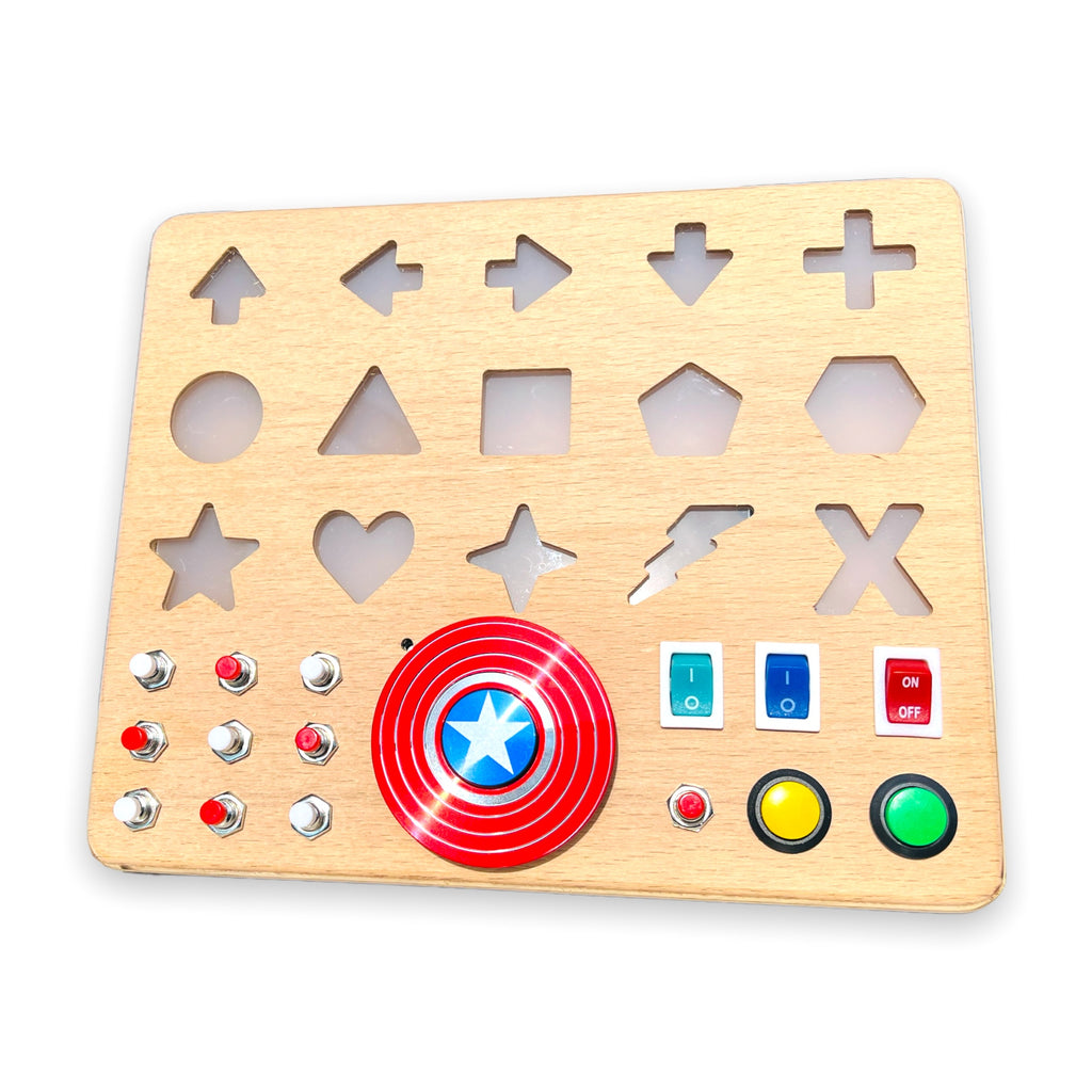 Handmade Toddler Craft Busyboard - Soft Light Button Switch Control Panel