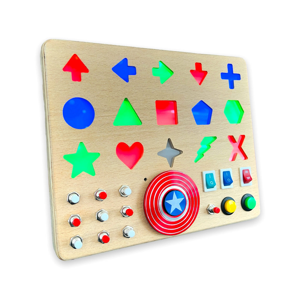 Handmade Toddler Craft Busyboard - Soft Light Button Switch Control Panel