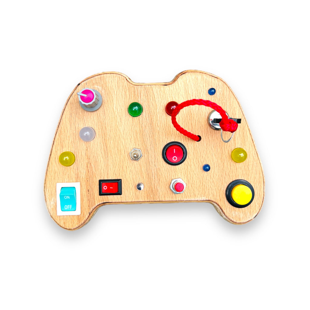Gameboy Busy Board: Handmade Wooden Montessori Toy for Toddlers