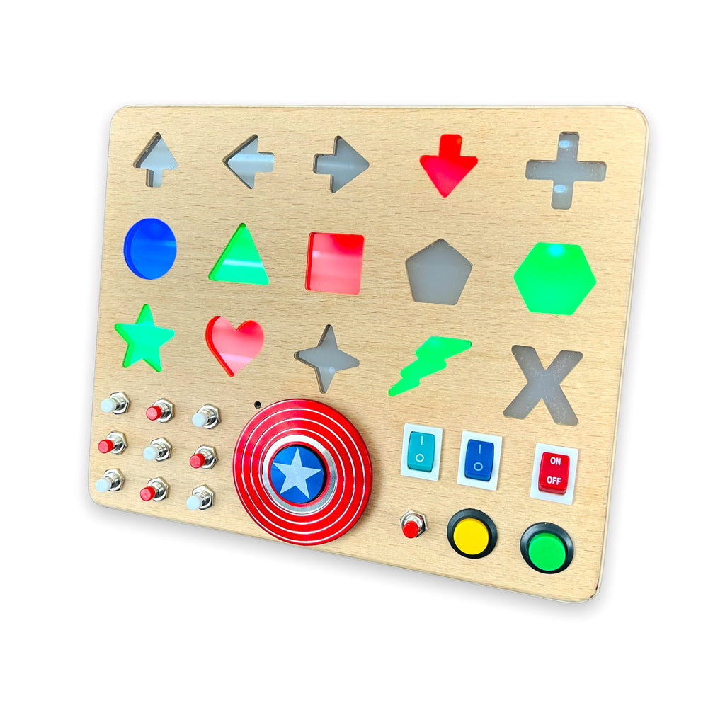 Handmade Toddler Craft Busyboard - Soft Light Button Switch Control Panel