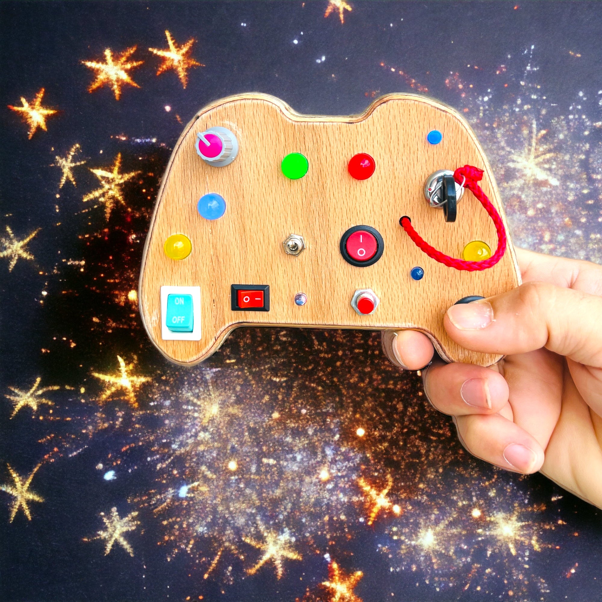 Gameboy Busy Board: Handmade Wooden Montessori Toy for Toddlers