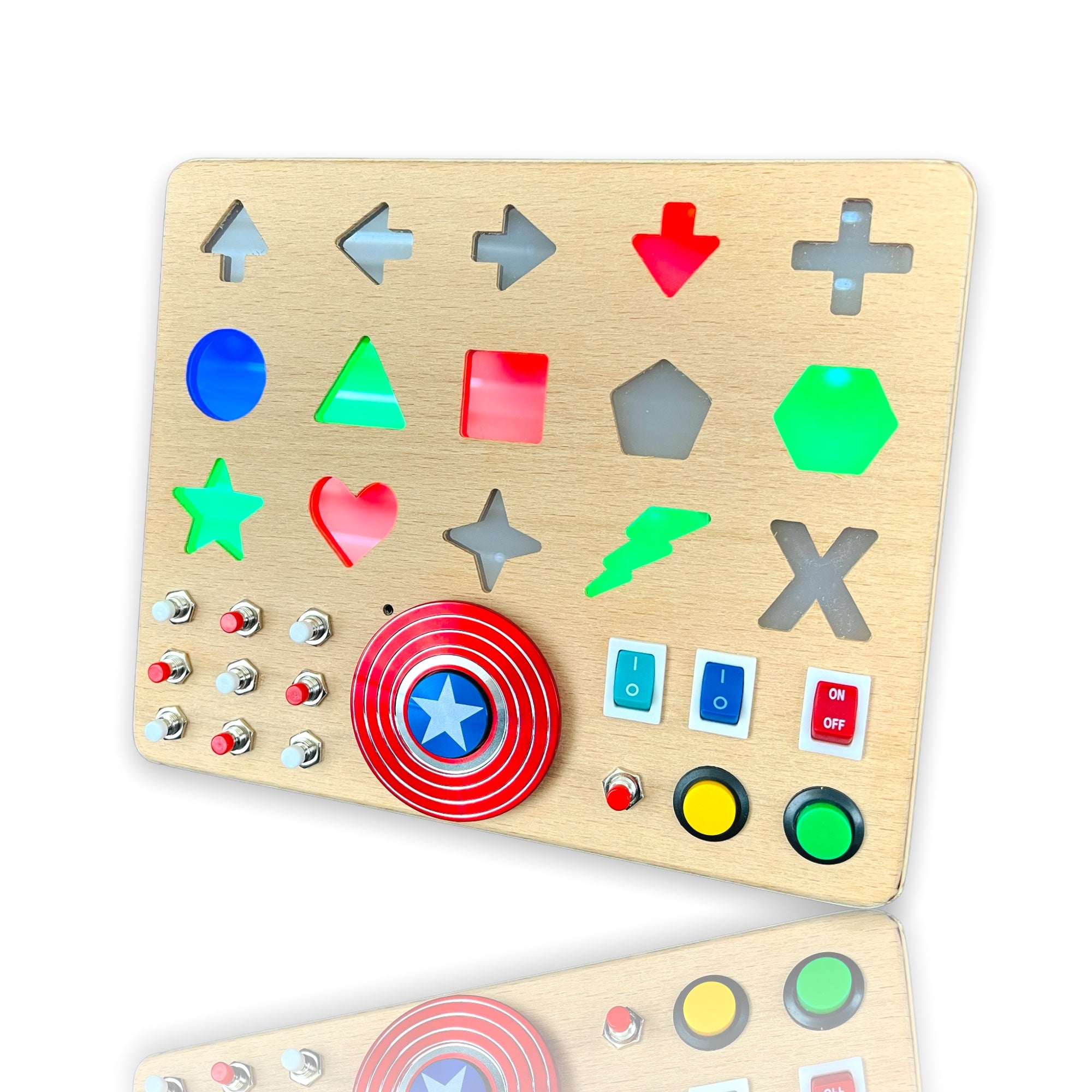 Handmade Toddler Craft Busyboard - Soft Light Button Switch Control Panel