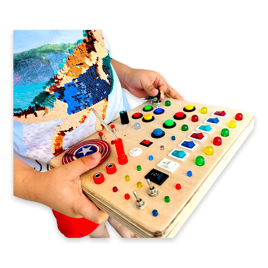 Timemachine Fidgetboard Handmade Montessori Busy Board for Button obsessed kids