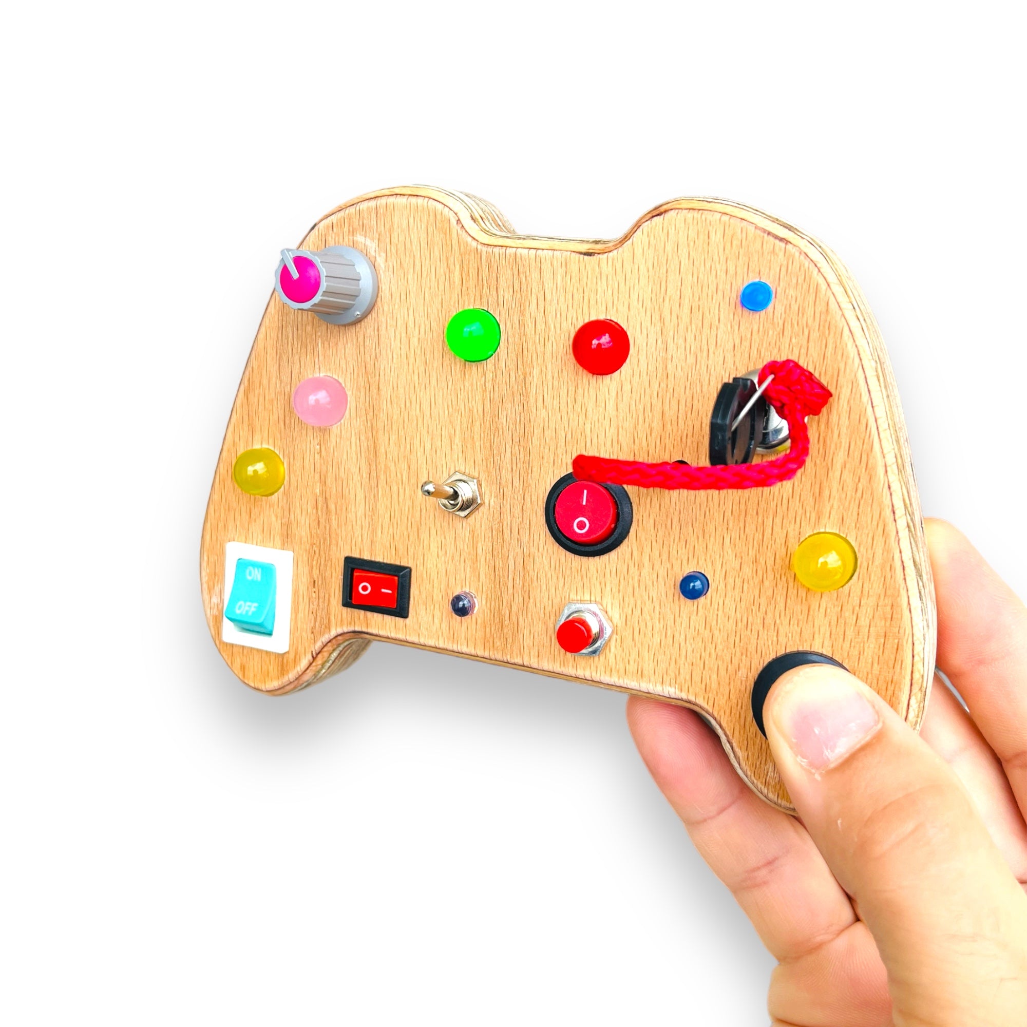 Gameboy Busy Board: Handmade Wooden Montessori Toy for Toddlers