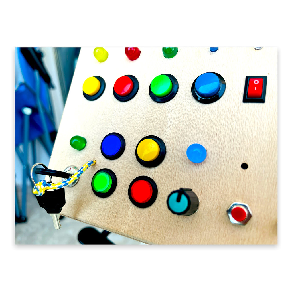 Timemachine Fidgetboard Handmade Montessori Busy Board for Button obsessed kids