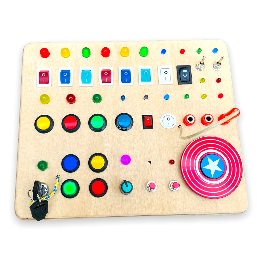 Timemachine Fidgetboard Handmade Montessori Busy Board for Button obsessed kids