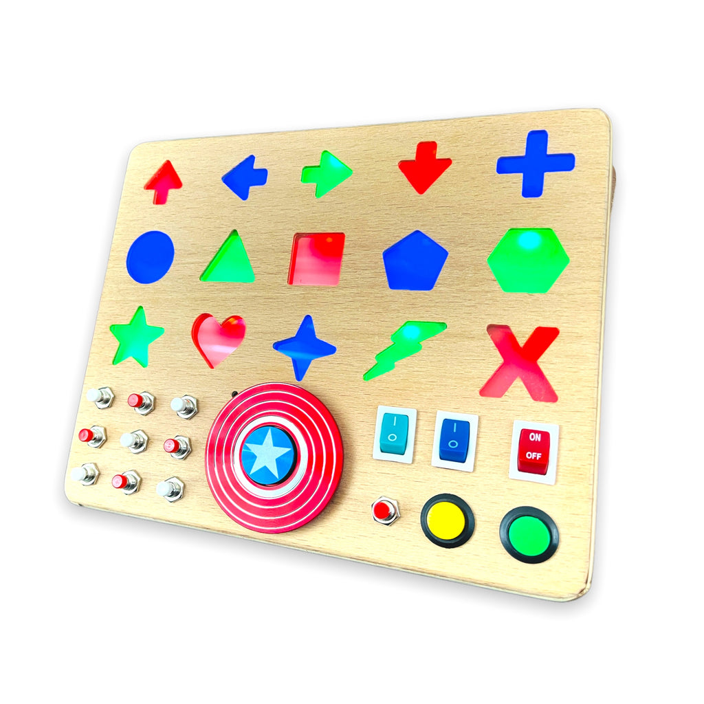 Handmade Toddler Craft Busyboard - Soft Light Button Switch Control Panel